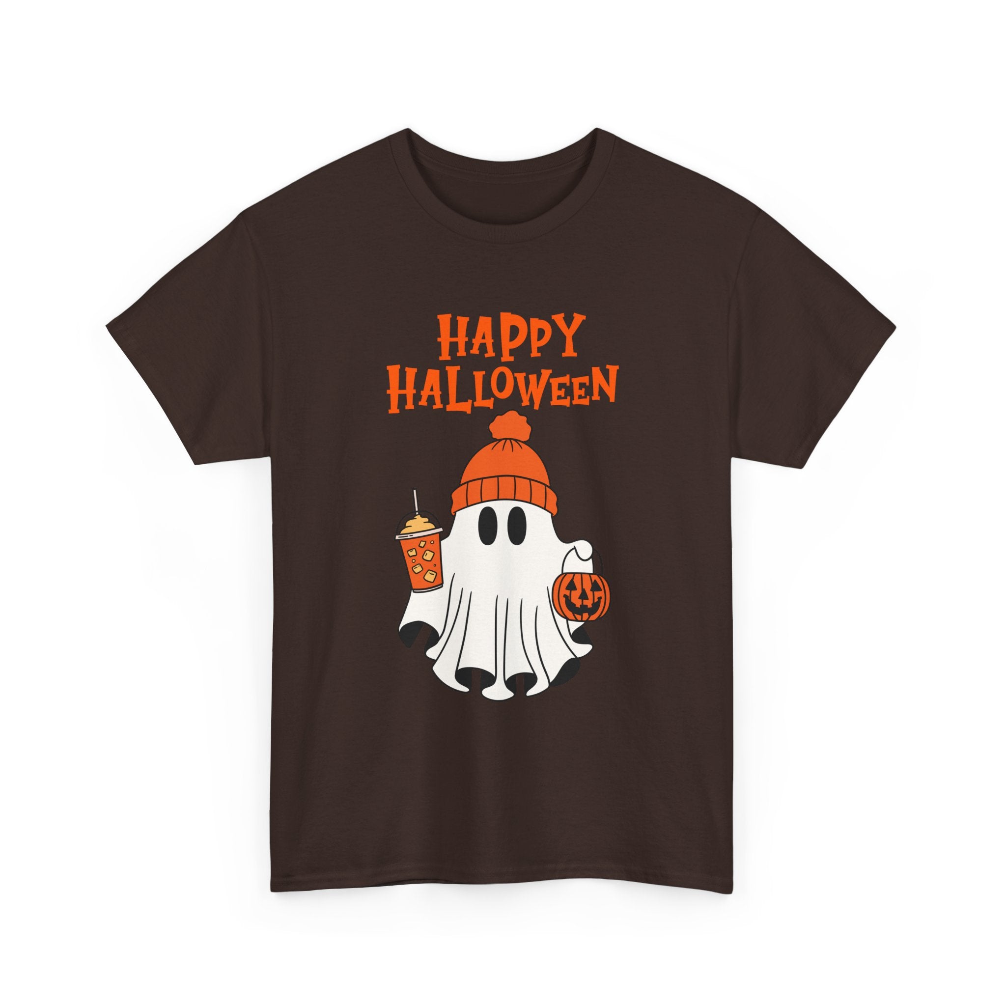Happy Halloween Ghost Tee, Unisex Cotton T-Shirt, Halloween Apparel, Fall Fashion, Cute Halloween Gift, Ghost Tee