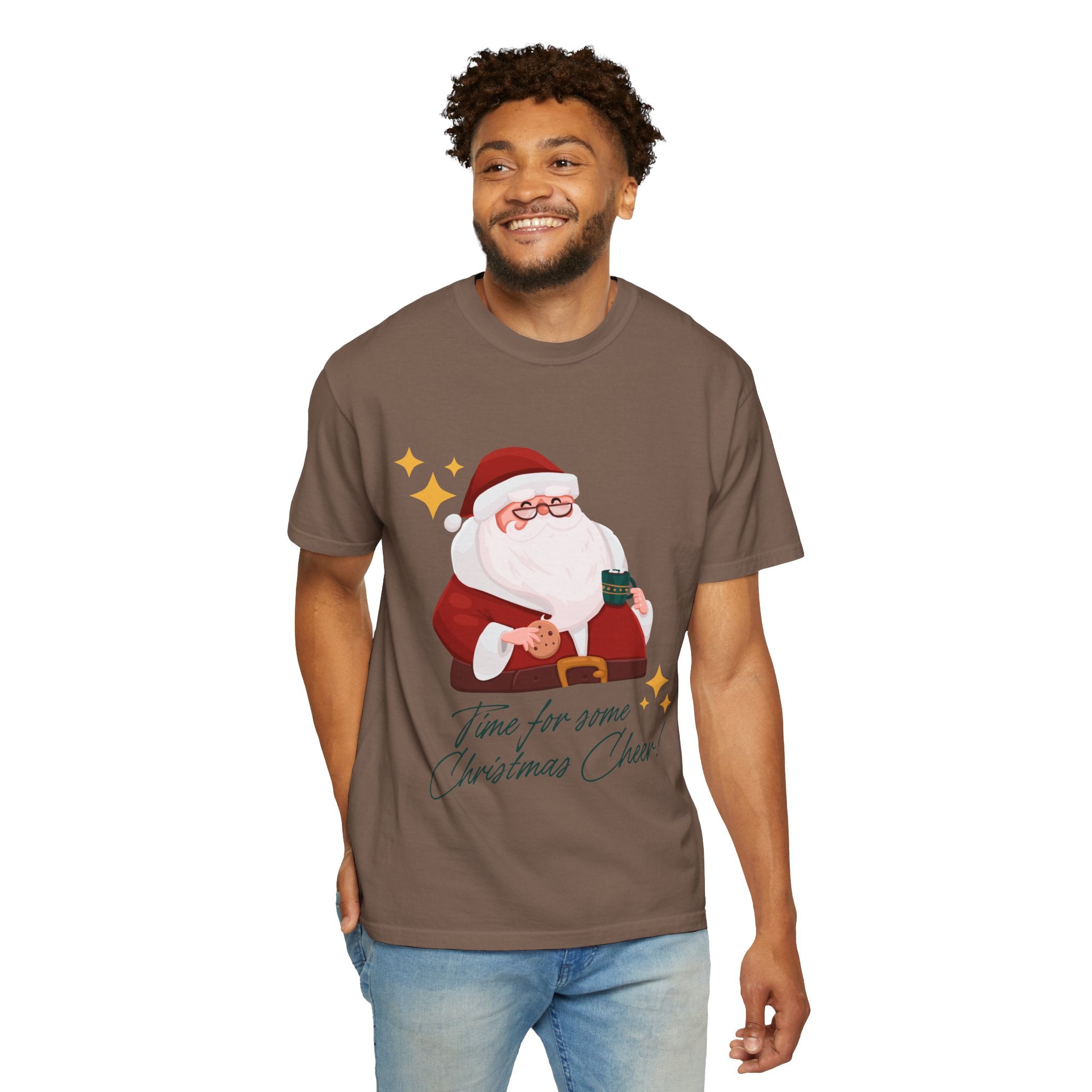 Festive Christmas T-Shirt, Holiday Apparel, Santa Graphic Tee, Unisex Christmas Gift, Seasonal Outfit, Cheerful Holiday Wear