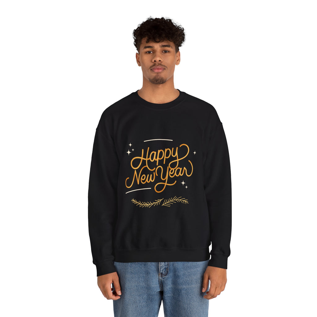 Happy New Year Unisex Crewneck Sweatshirt, Cozy Holiday Apparel, New Year Gift, Seasonal Fashion, Comfortable Sweater