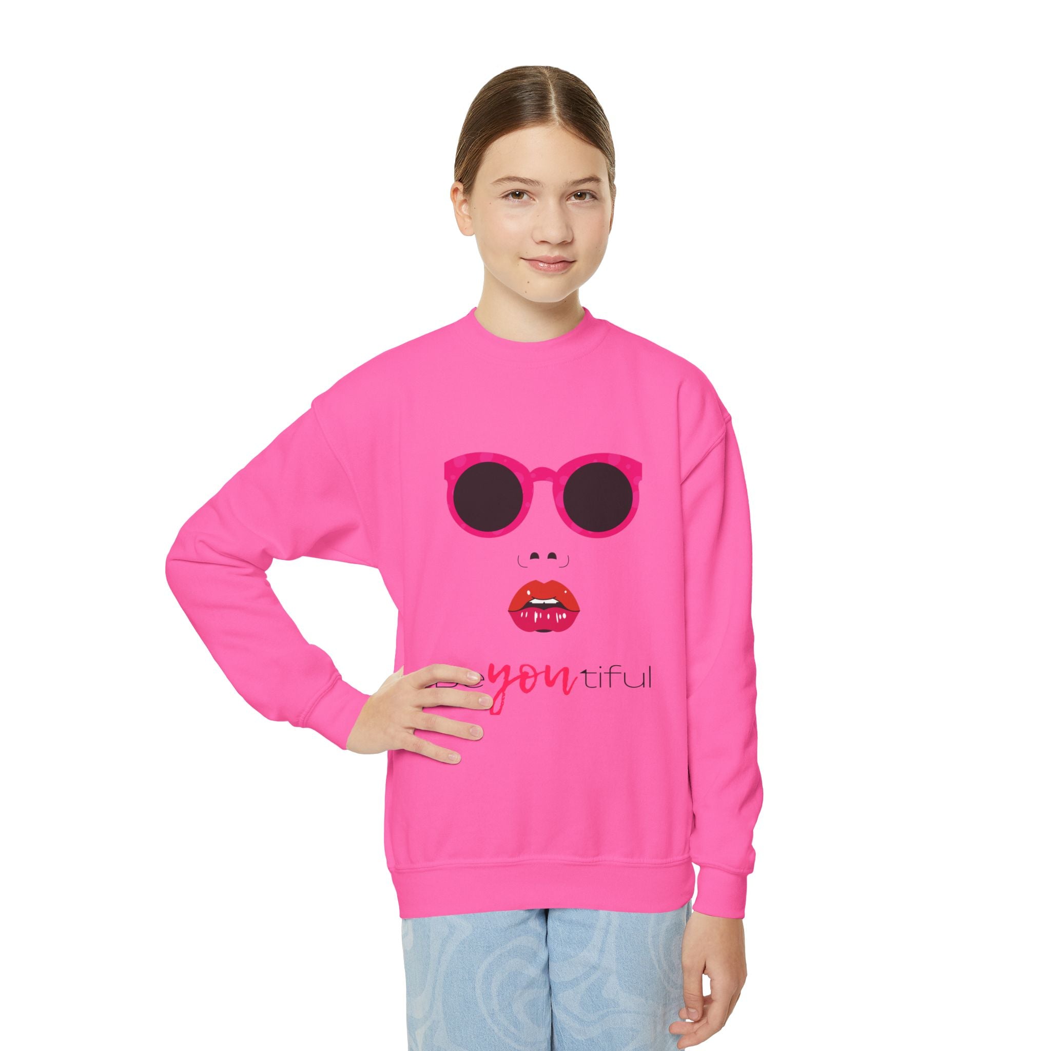 Be You Crewneck Sweatshirt | Youth Pullover | Trendy Sweatshirt for Girls | Unique Gift | Fashion Statement | Everyday Wear