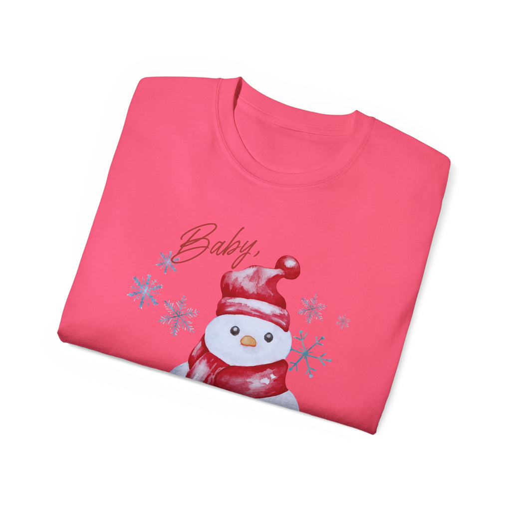 Winter Wonderland Snowman Tee, Unisex Cotton T-Shirt for Holiday Cheer, Christmas Party, Gift, Cozy Winter Apparel