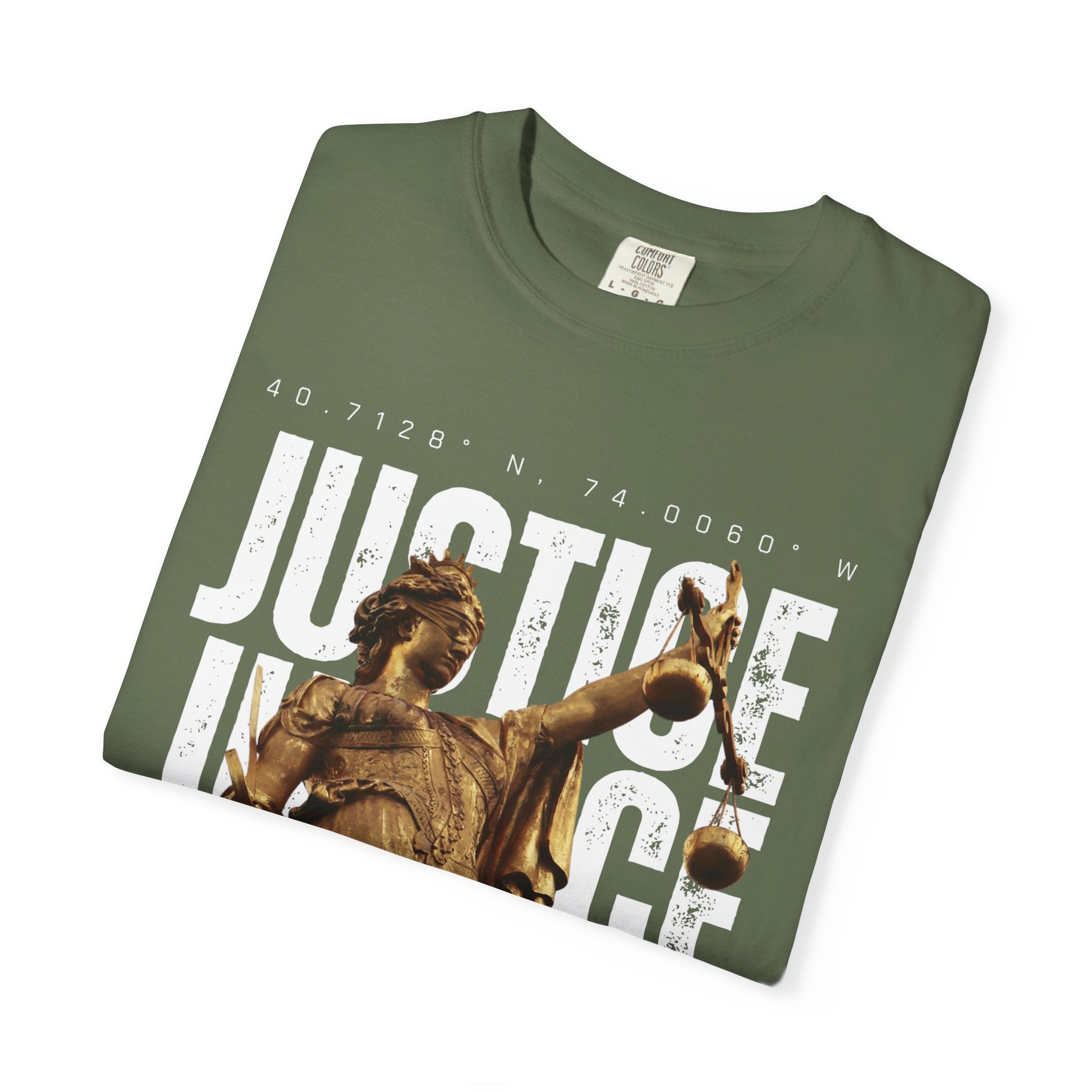 Justice Statue Unisex T-shirt, Casual Wear, Inspirational Gift, Equality Shirt, Art-Inspired Clothing, Birthday Gift, Statement Tees