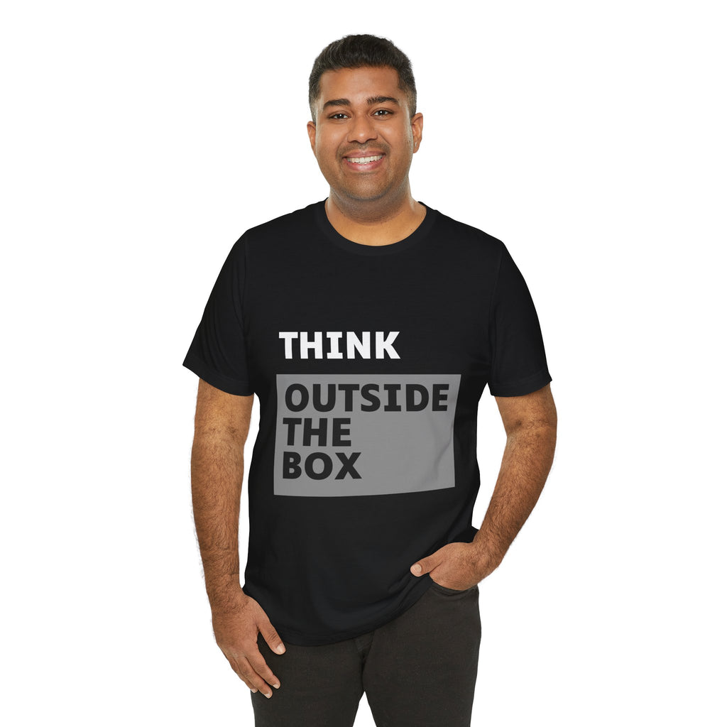 Think Outside the Box Unisex Tee, Short Sleeve T-shirt, Unique Design Shirt, Creative Tee, Unisex Graphic Tee