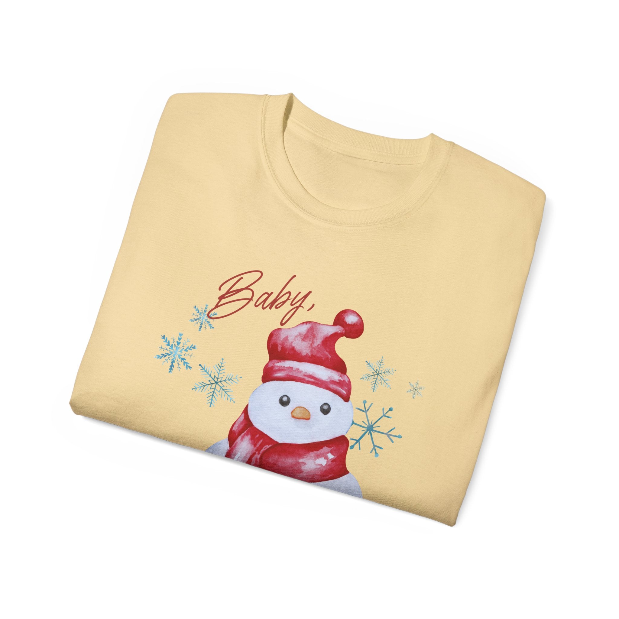 Winter Wonderland Snowman Tee, Unisex Cotton T-Shirt for Holiday Cheer, Christmas Party, Gift, Cozy Winter Apparel