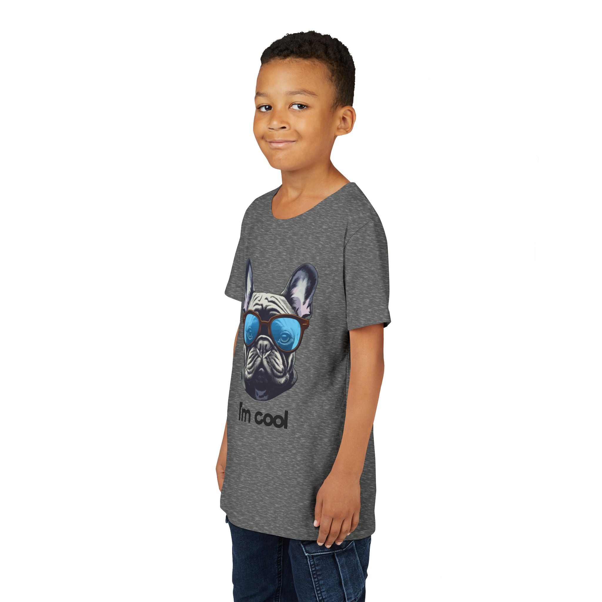 Cool French Bulldog Youth Tee - Fun Gift for Kids, Summer Wear, Pet Lovers, Birthday Present, Casual Style