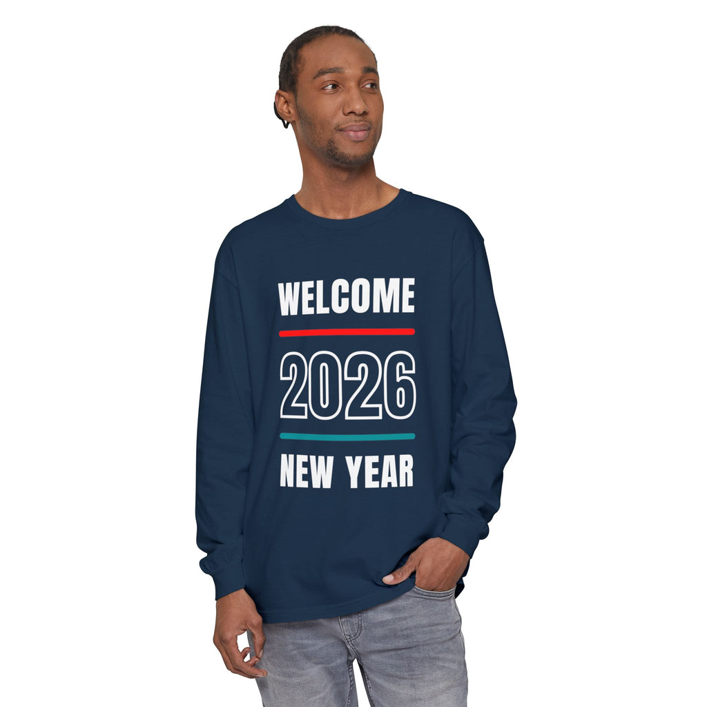 2026 New Year Long Sleeve T-Shirt | Unisex Cotton Tee for Celebration, Holiday Gift, Festive Apparel, Casual Wear