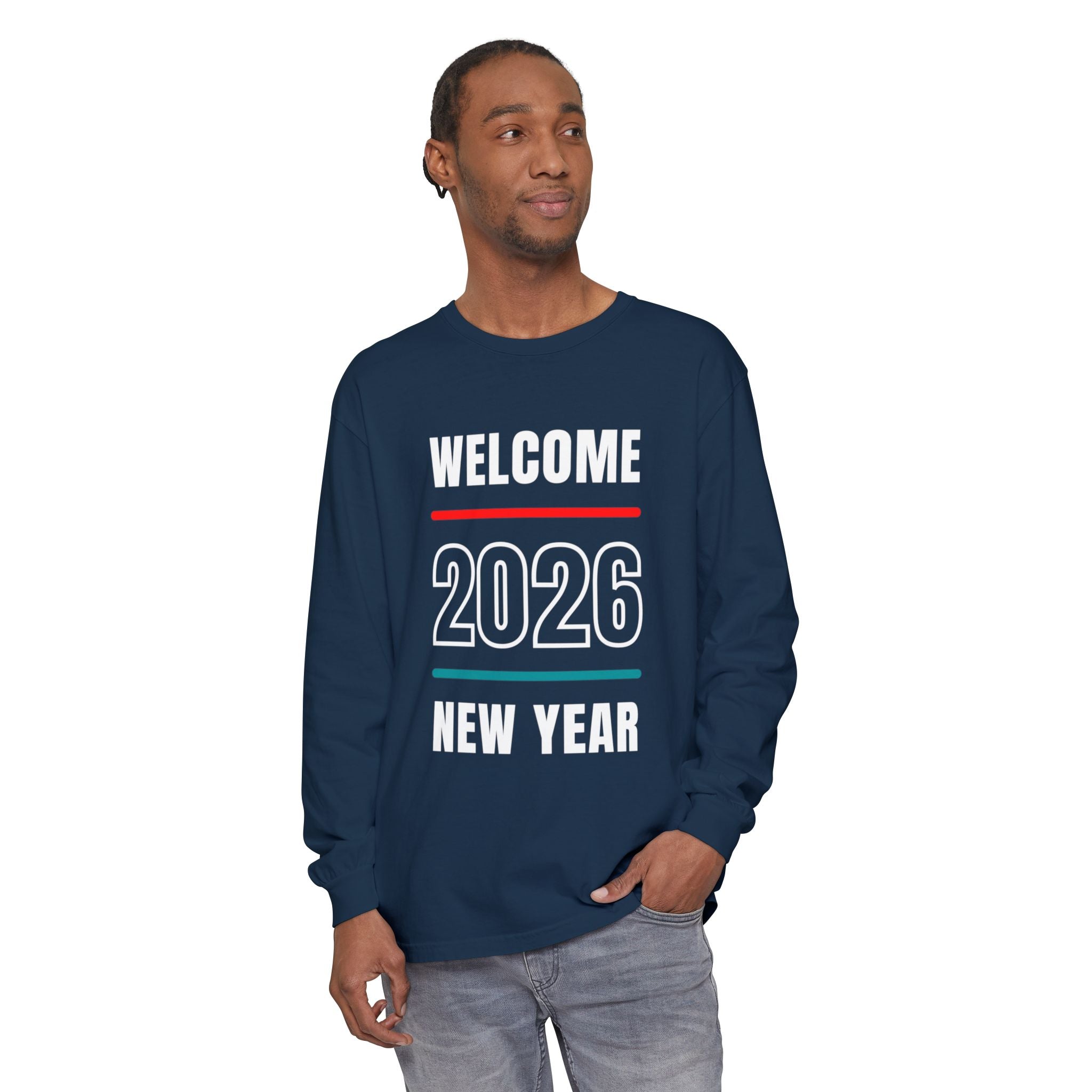 2026 New Year Long Sleeve T-Shirt | Unisex Cotton Tee for Celebration, Holiday Gift, Festive Apparel, Casual Wear