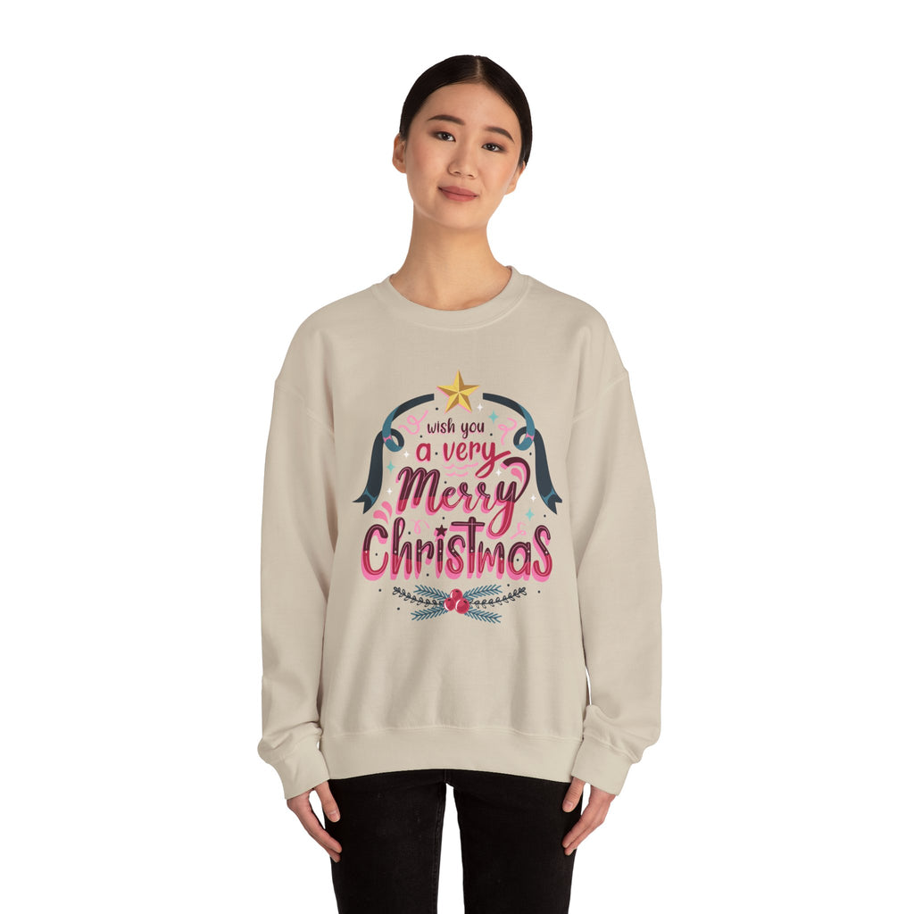 Merry Christmas Sweatshirt, Cozy Holiday Apparel, Unisex Christmas Gift, Festive Crewneck, Winter Wardrobe Essential