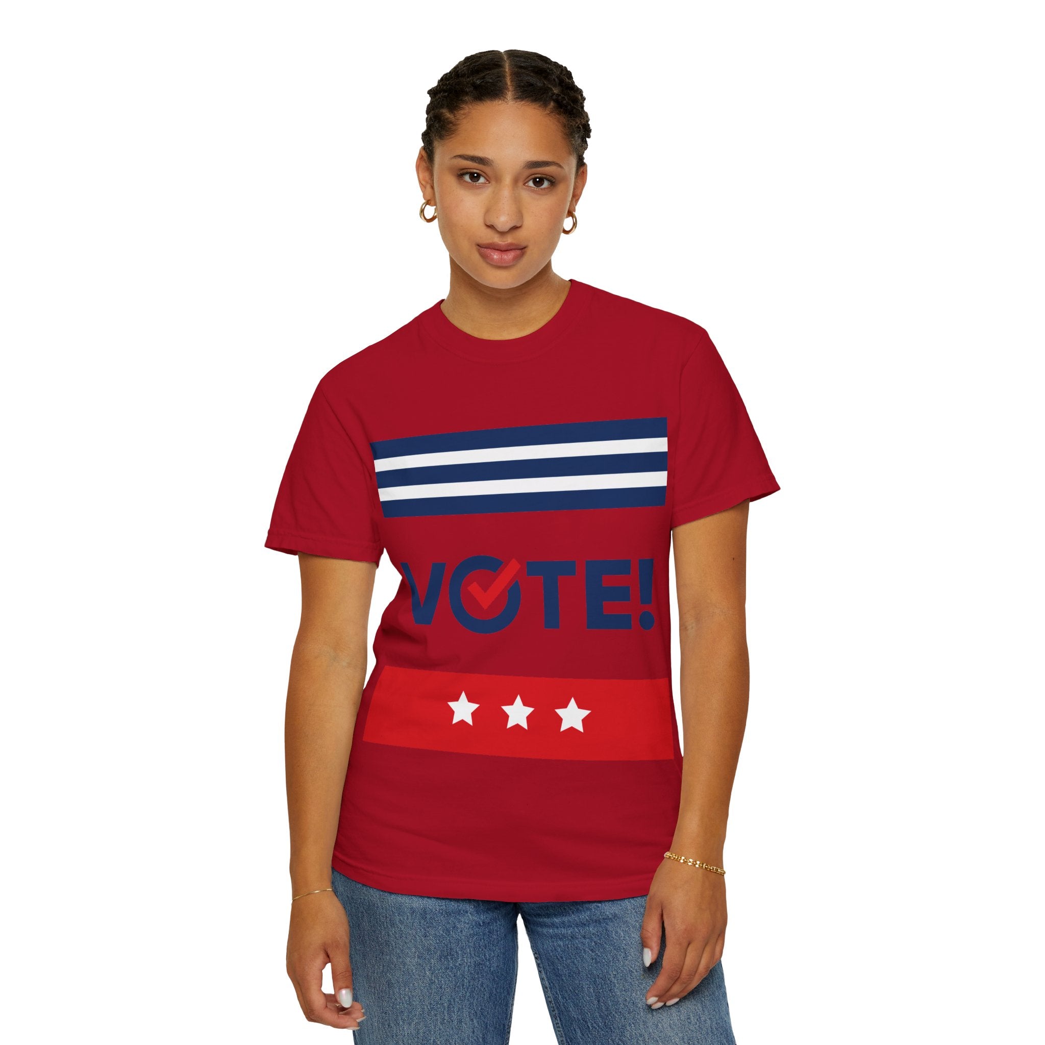 Vote! Garment-Dyed T-Shirt | Unisex Voter Apparel, Election Day Outfit, Political Statement Tee, Casual Advocacy Shirt, Gift for Activists