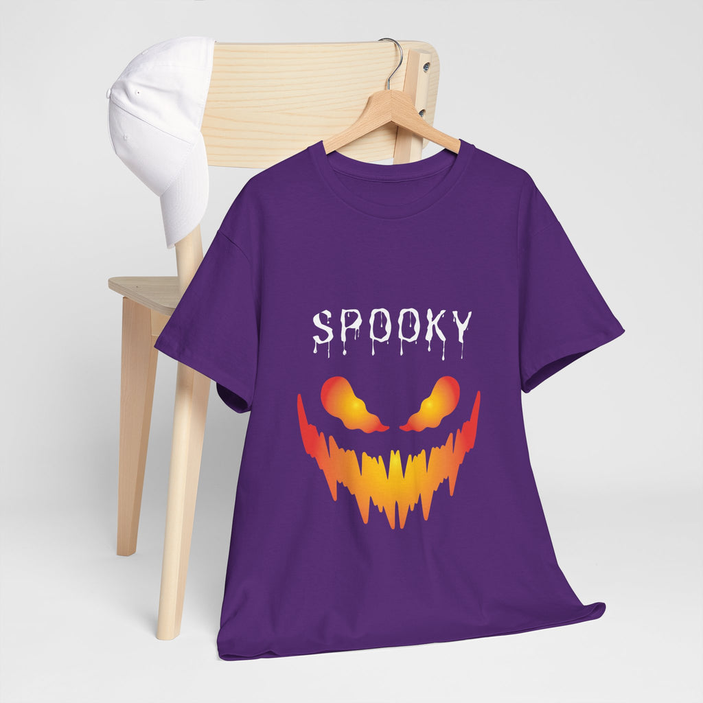 Spooky Unisex Heavy Cotton Tee - Halloween Shirt, Goth Fashion, Casual Wear, Festival Tee, Gift for Horror Fans