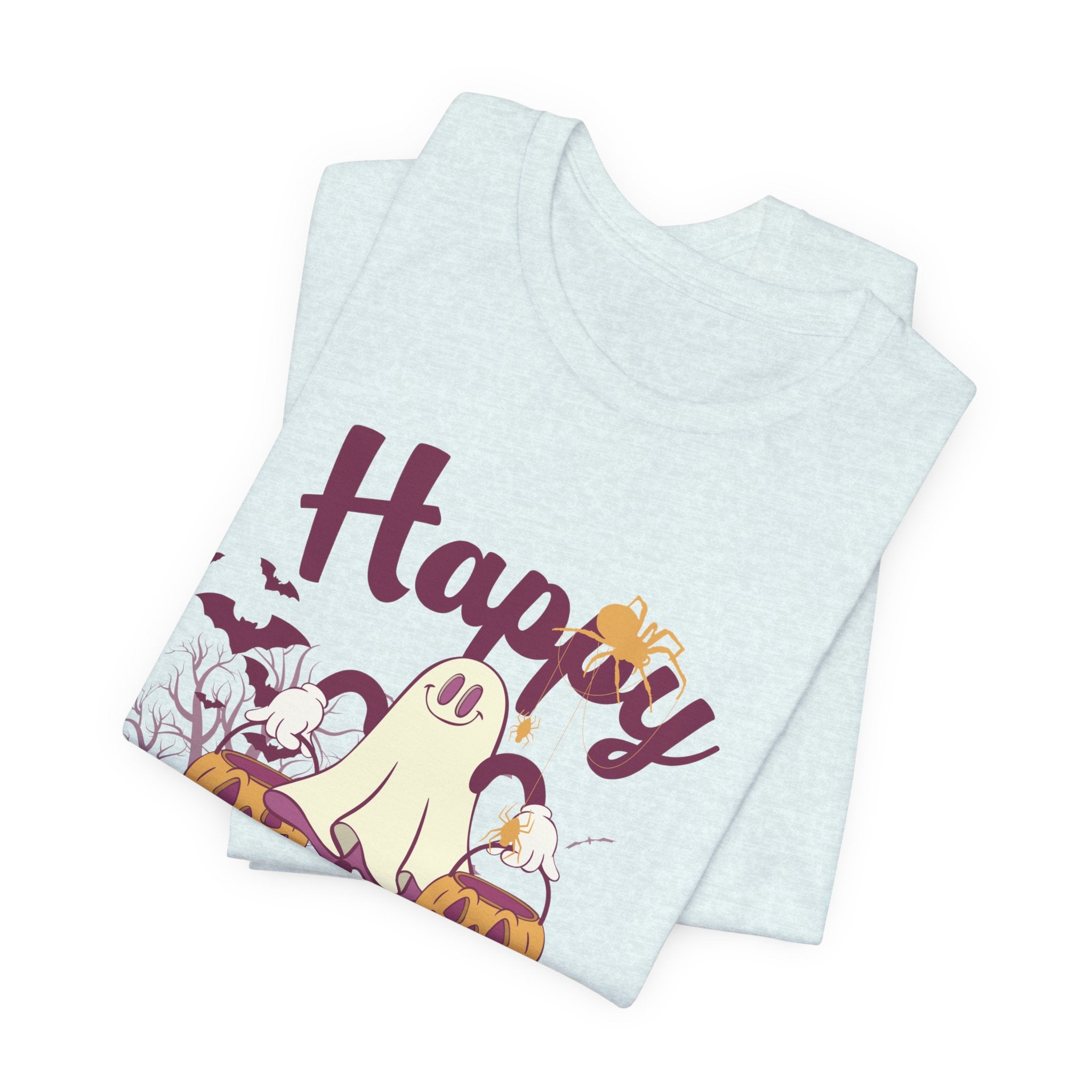 Halloween Unisex T-Shirt, Cute Ghost Tee, Fall Apparel, Kids Halloween Costume, Spooky Season Shirt, Trick or Treat Gift