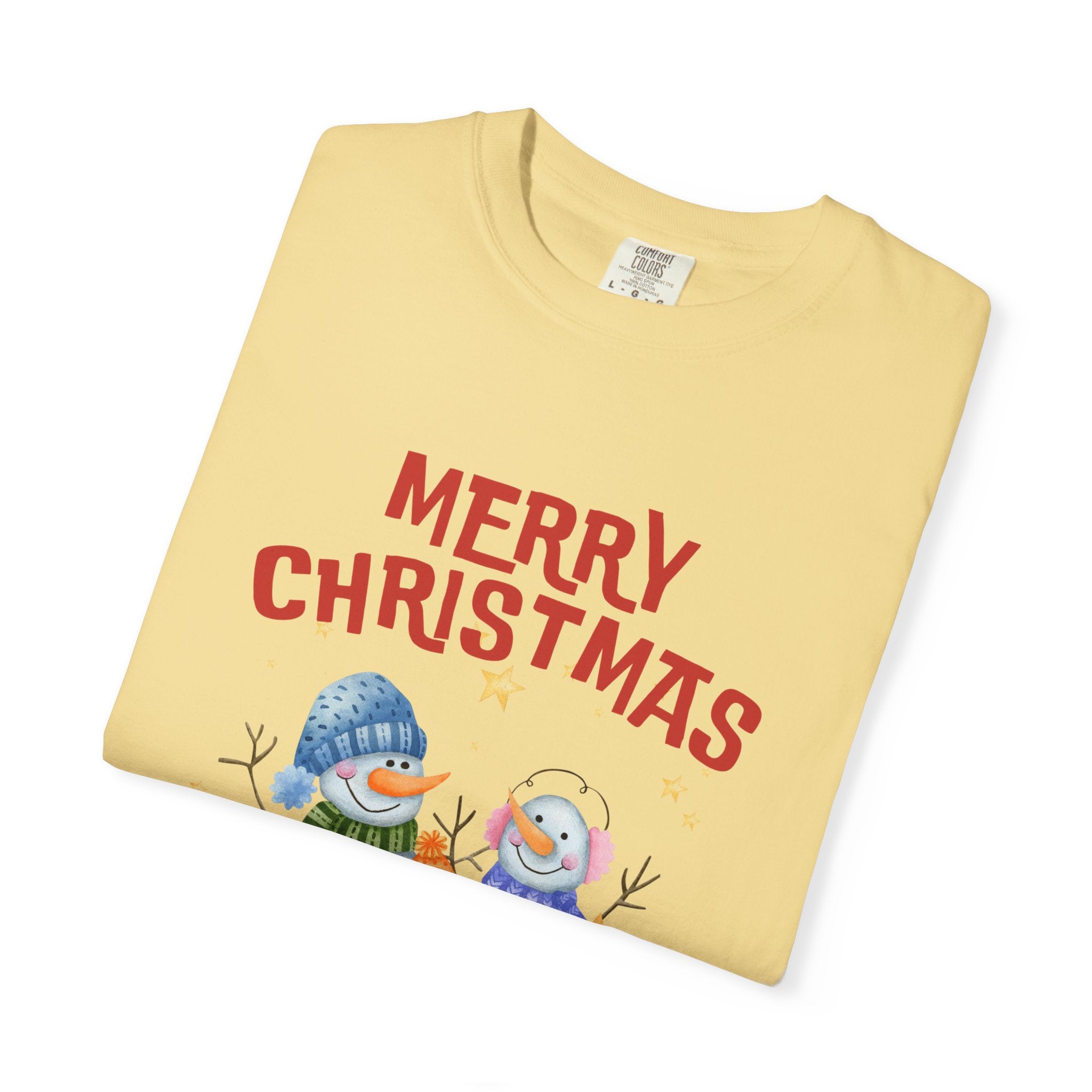 Merry Christmas Unisex Garment-Dyed T-shirt, Cozy Holiday Tee, Festive Winter Apparel, Christmas Gift, Seasonal Fashion