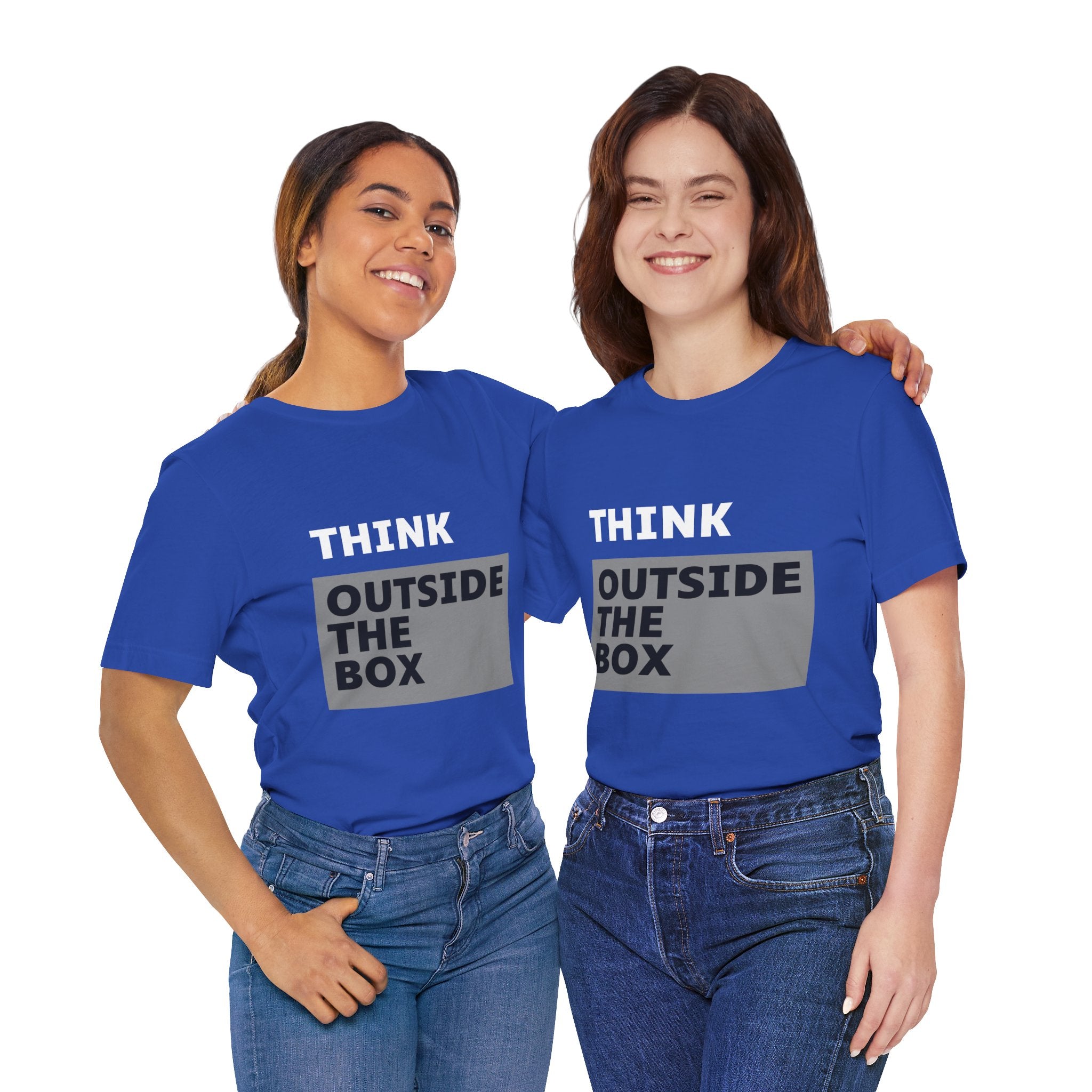 Think Outside the Box Unisex Tee, Short Sleeve T-shirt, Unique Design Shirt, Creative Tee, Unisex Graphic Tee