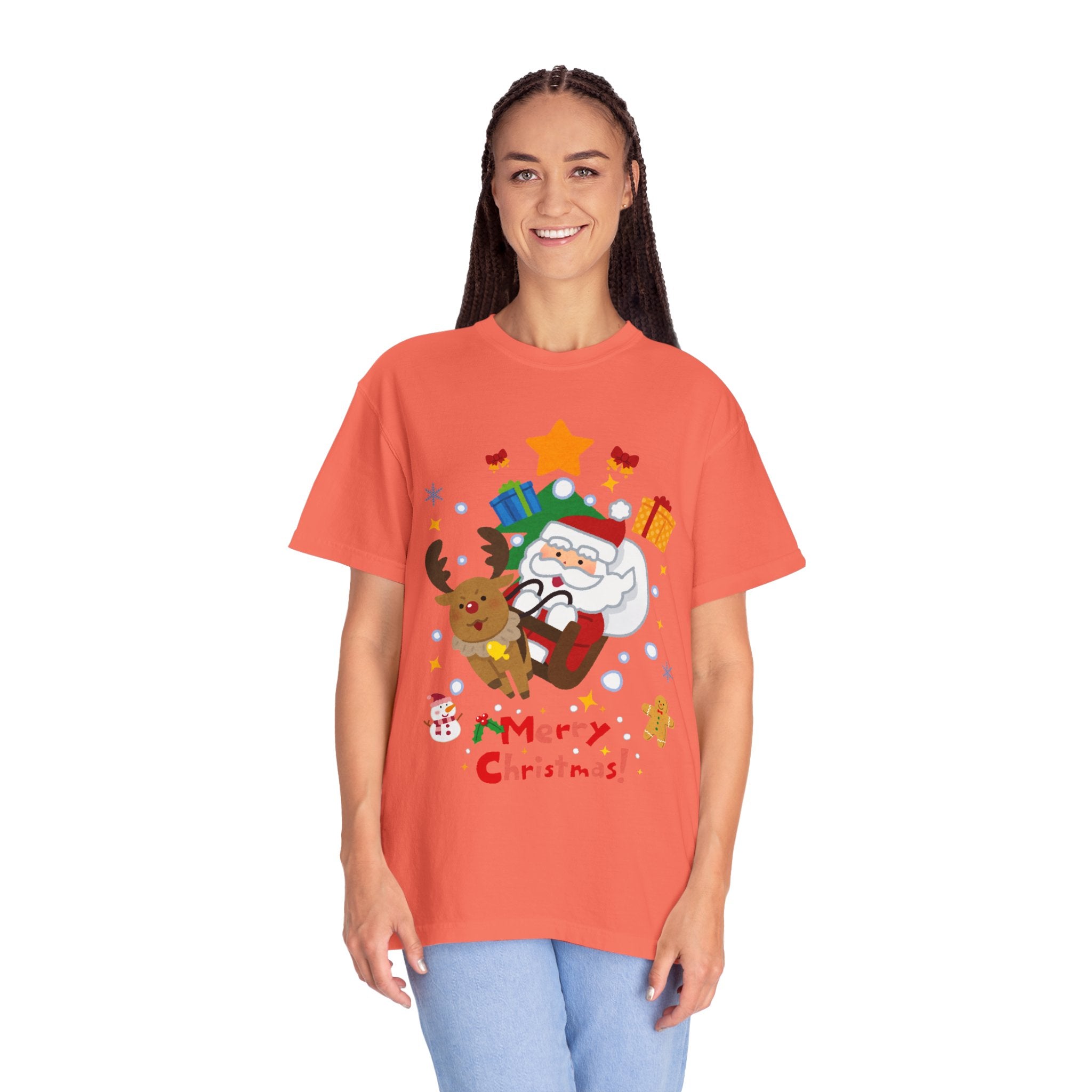 Festive Santa T-Shirt | Christmas Tee, Unisex Holiday Shirt, Merry Christmas Gift, Cute Design for Kids & Adults