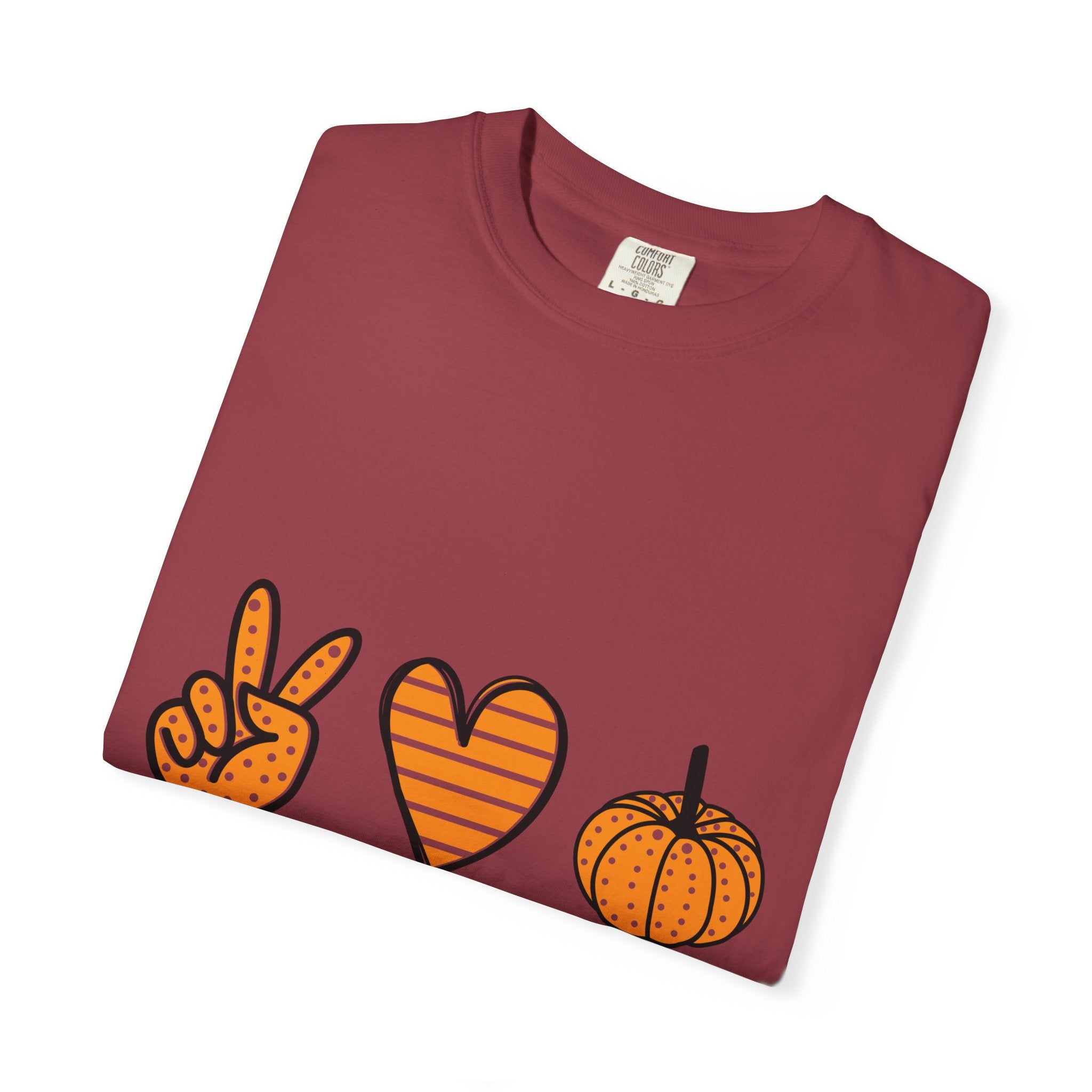 Peace Love Fall T-Shirt, Unisex Tee for Autumn, Cozy Casual Wear, Thanksgiving Gift, Fall Fashion