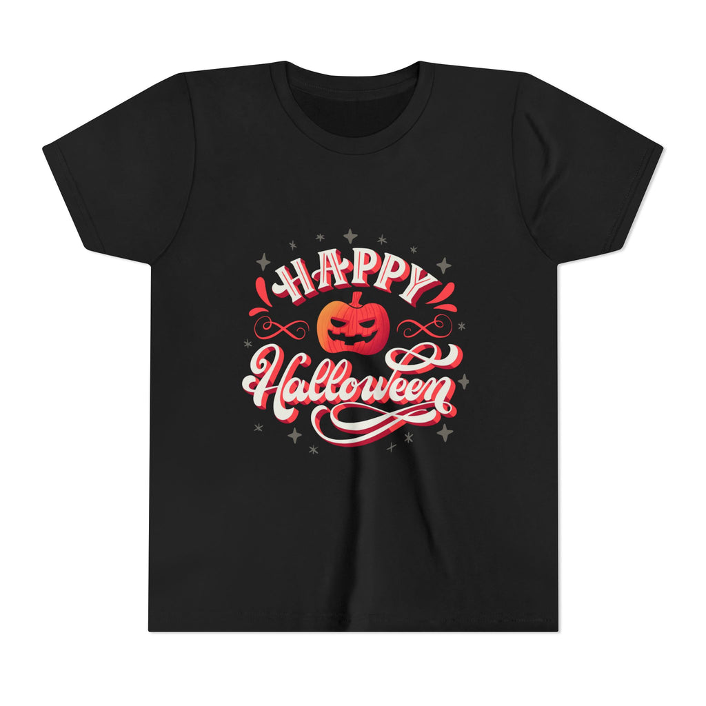 Halloween Youth Short Sleeve Tee, Kids Halloween T-Shirt, Pumpkin Graphic Tee, Spooky Season Clothes, Trick or Treat Shirt