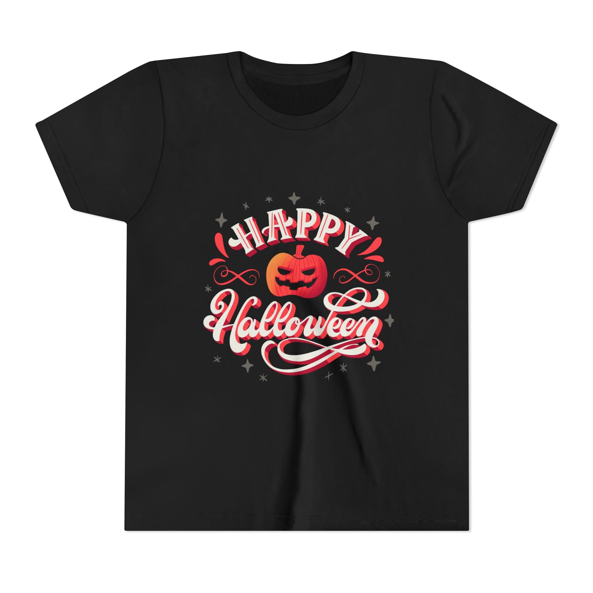 Halloween Youth Short Sleeve Tee, Kids Halloween T-Shirt, Pumpkin Graphic Tee, Spooky Season Clothes, Trick or Treat Shirt