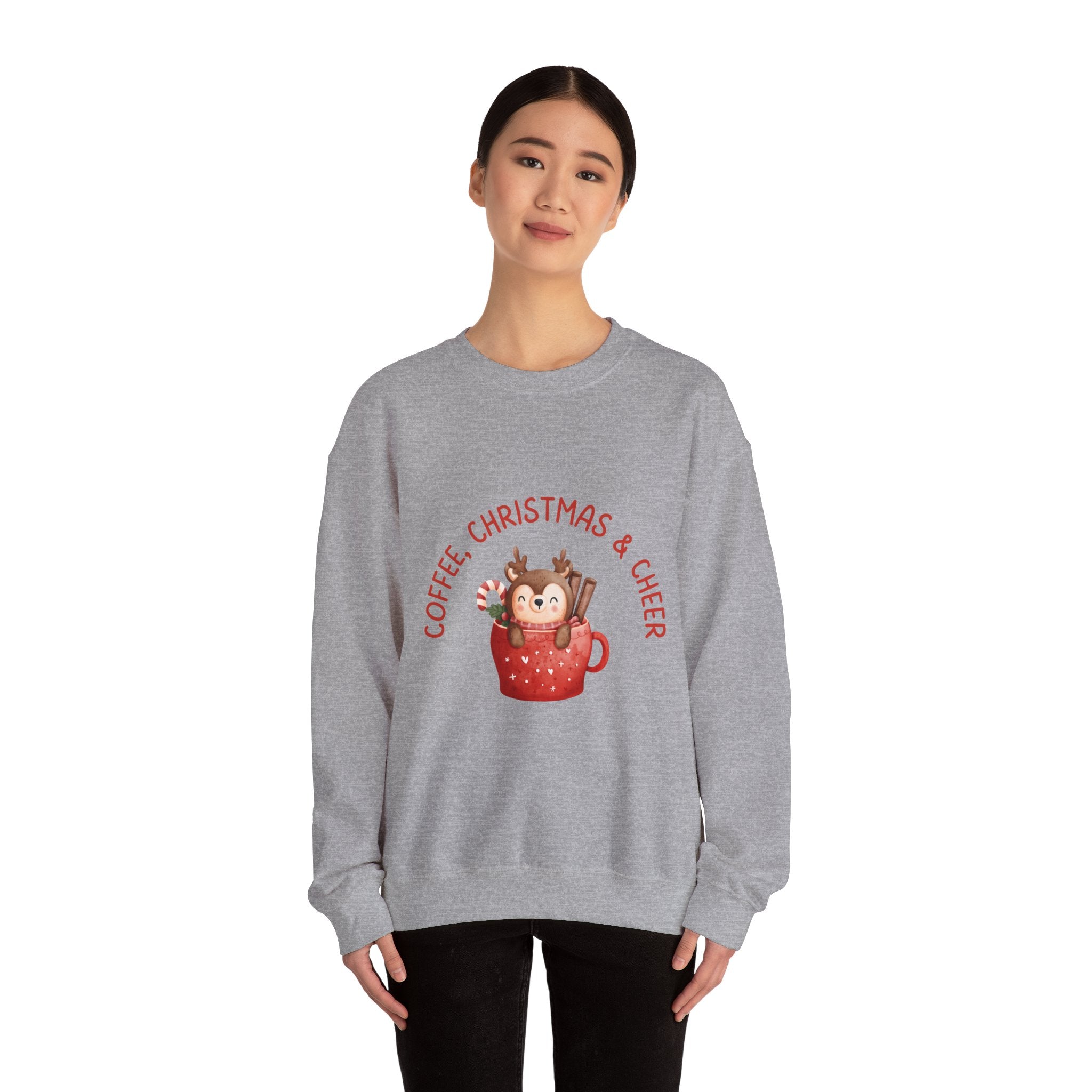 Cozy Holiday Sweatshirt, Perfect for Christmas Gatherings, Coffee Lovers Gift, Winter Wardrobe, Festive Apparel, Cheerful Decor