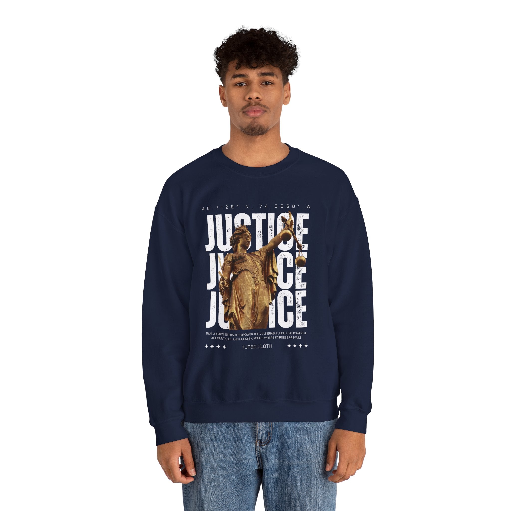 Justice-Themed Unisex Crewneck Sweatshirt | Statement Apparel for Activists, Social Justice, Casual Wear, Gifts, and Awareness