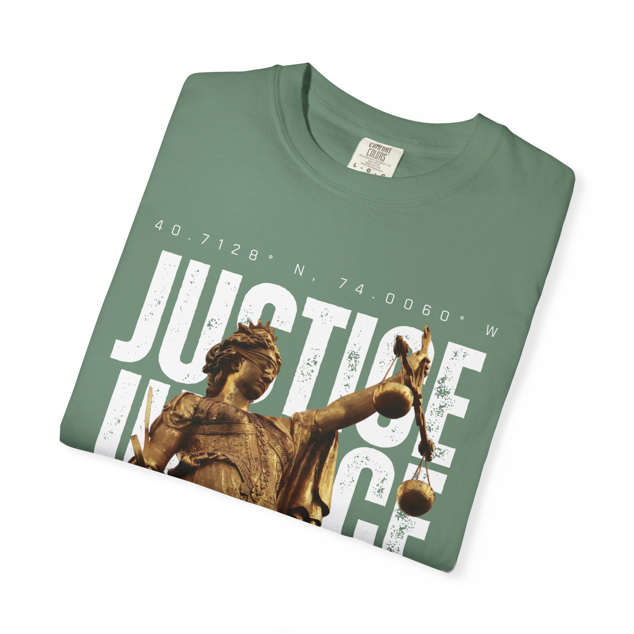 Justice Statue Unisex T-shirt, Casual Wear, Inspirational Gift, Equality Shirt, Art-Inspired Clothing, Birthday Gift, Statement Tees