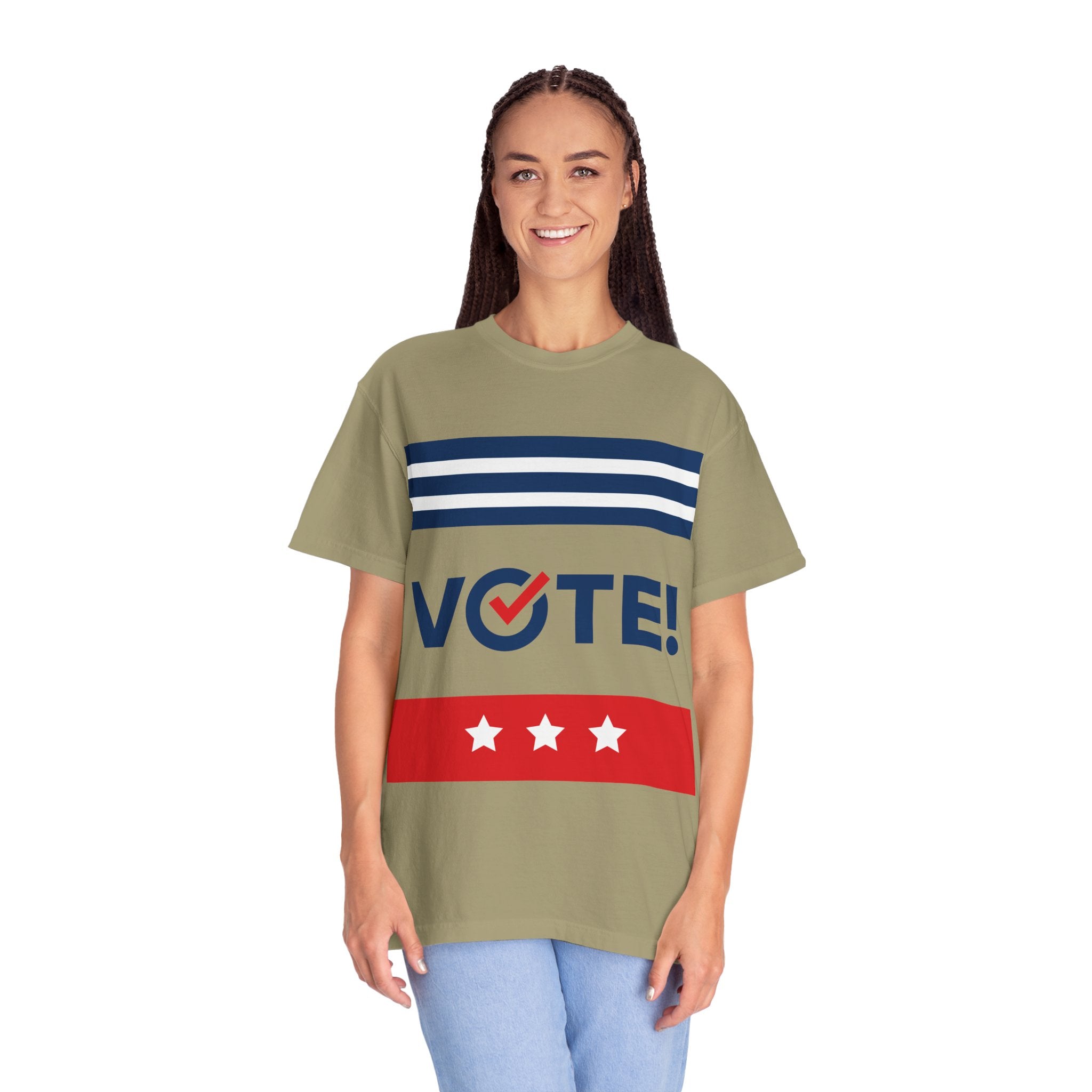 Vote! Garment-Dyed T-Shirt | Unisex Voter Apparel, Election Day Outfit, Political Statement Tee, Casual Advocacy Shirt, Gift for Activists
