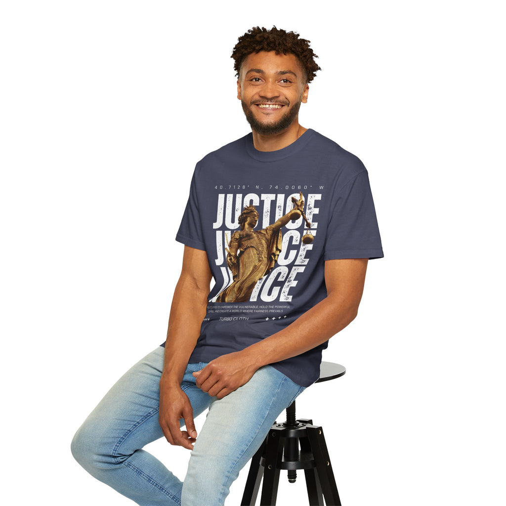 Justice Statue Unisex T-shirt, Casual Wear, Inspirational Gift, Equality Shirt, Art-Inspired Clothing, Birthday Gift, Statement Tees