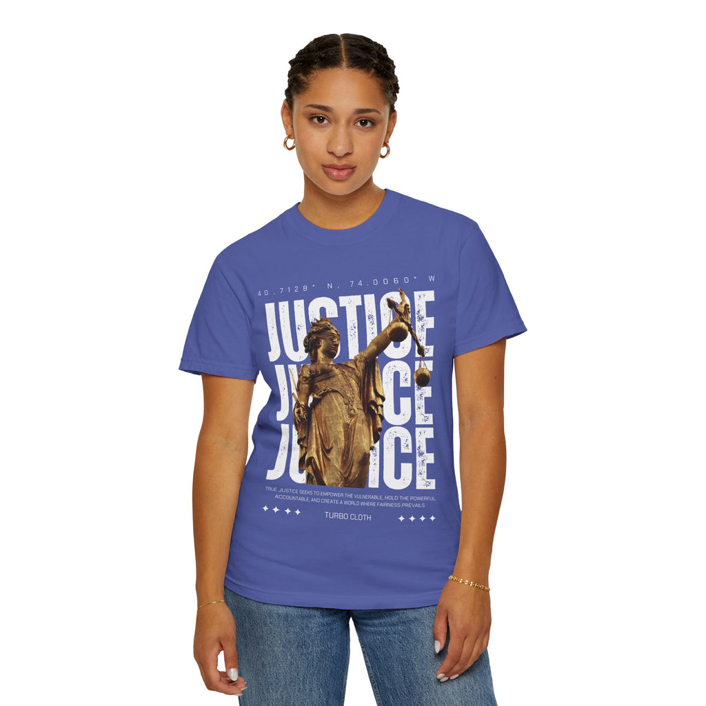 Justice Statue Unisex T-shirt, Casual Wear, Inspirational Gift, Equality Shirt, Art-Inspired Clothing, Birthday Gift, Statement Tees