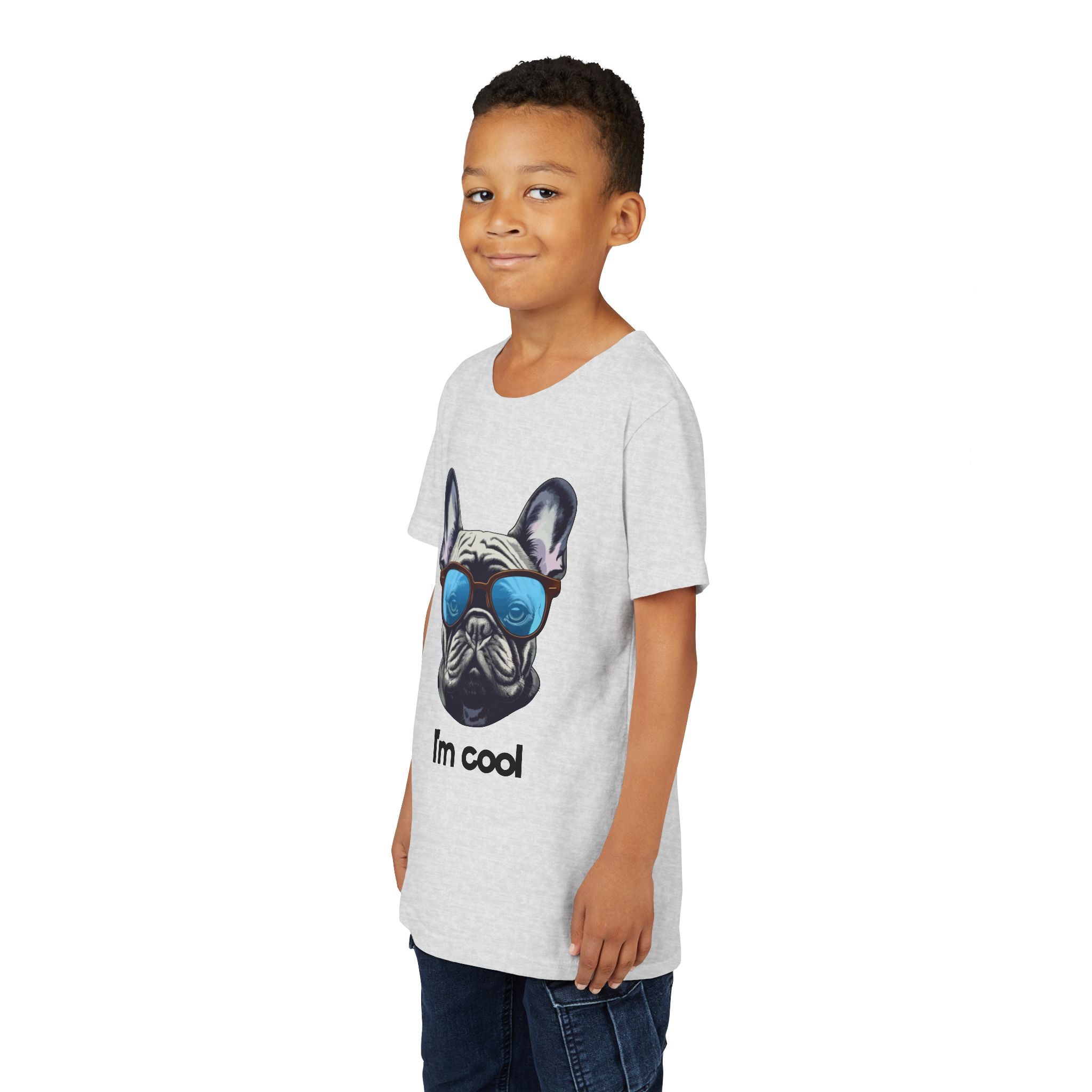 Cool French Bulldog Youth Tee - Fun Gift for Kids, Summer Wear, Pet Lovers, Birthday Present, Casual Style