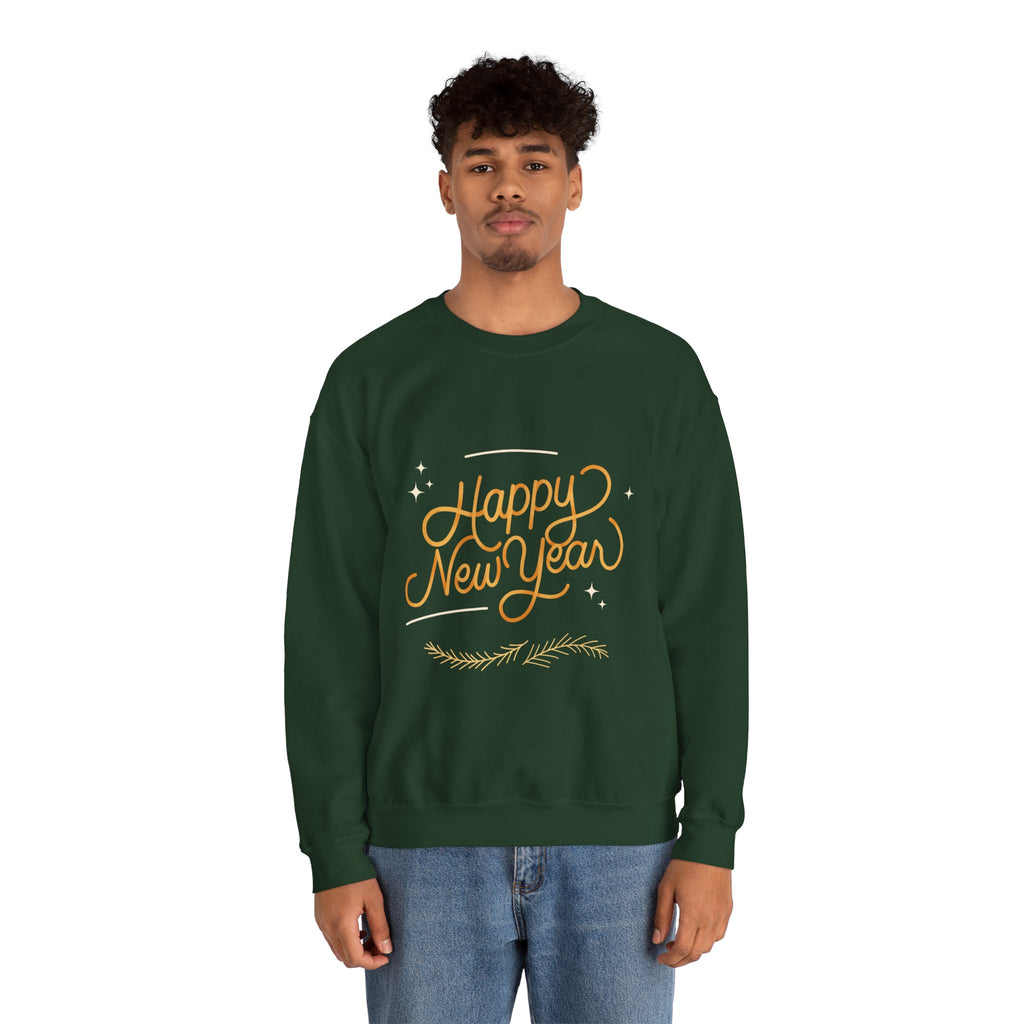 Happy New Year Unisex Crewneck Sweatshirt, Cozy Holiday Apparel, New Year Gift, Seasonal Fashion, Comfortable Sweater