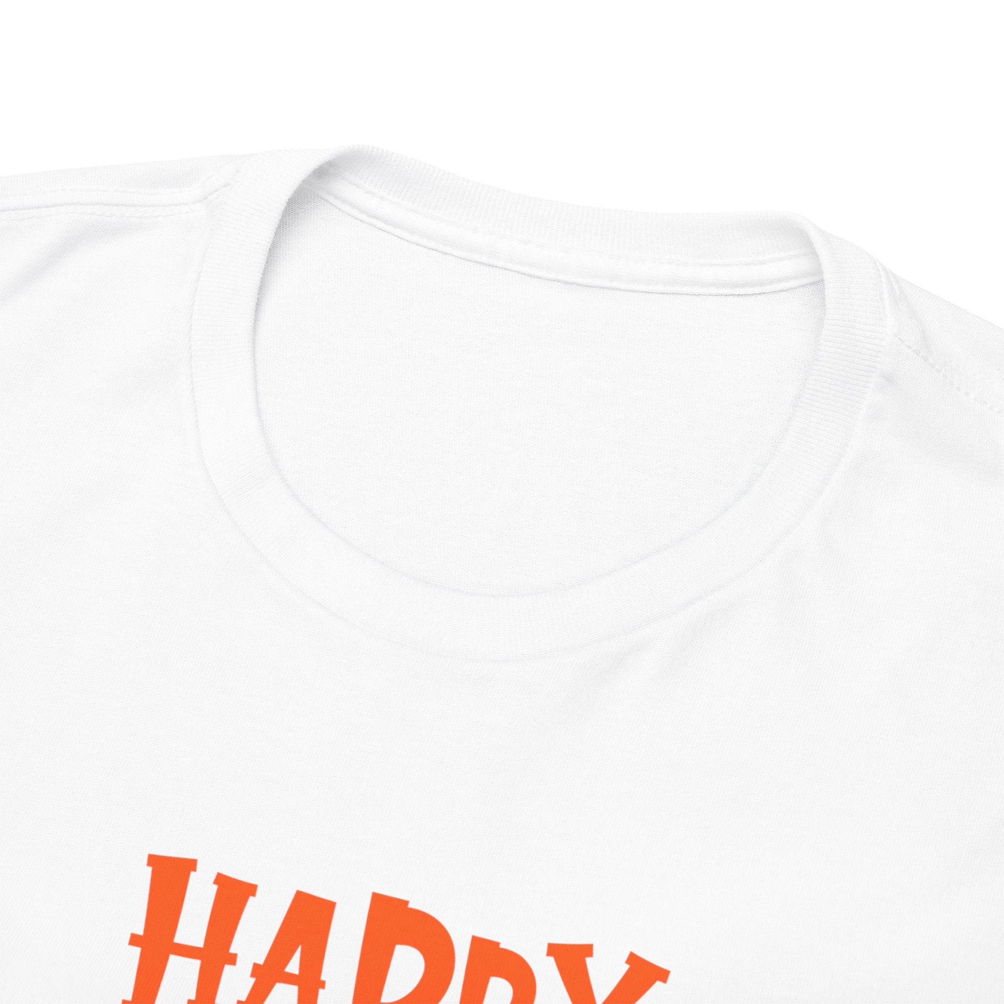 Happy Halloween Ghost Tee, Unisex Cotton T-Shirt, Halloween Apparel, Fall Fashion, Cute Halloween Gift, Ghost Tee