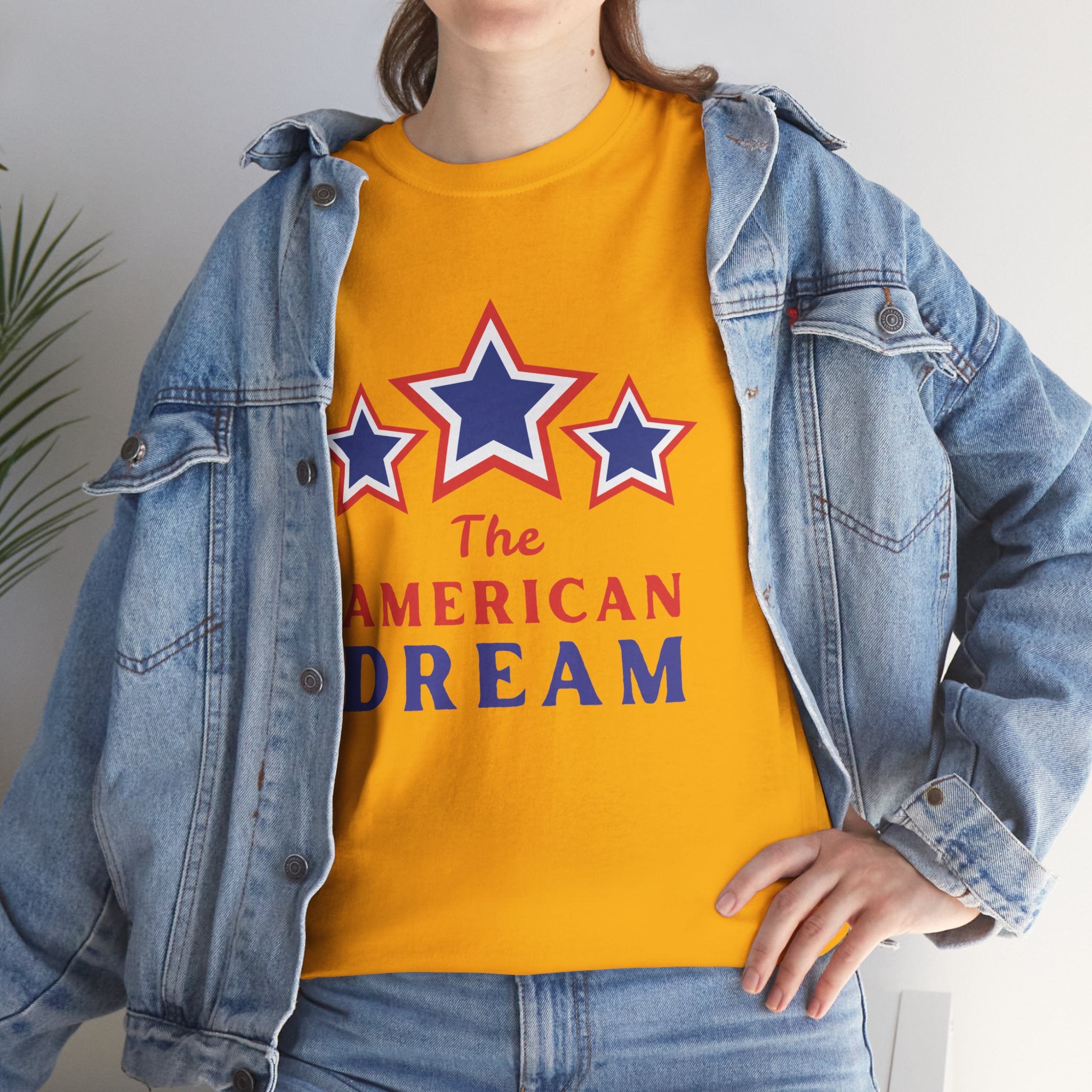 American Dream Graphic Tee, Patriotic Shirt, Unisex Cotton T-Shirt, Fourth of July Gift, Summer Casual Wear, Vintage Star Design