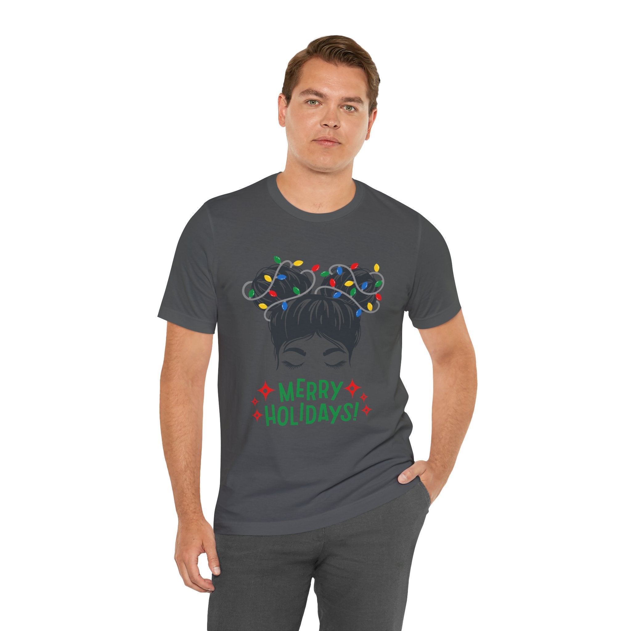 Festive Holiday Tee - Merry Holidays Graphic, Unisex Jersey Short Sleeve Shirt, Christmas Apparel, Seasonal Gift, Cozy Vibes