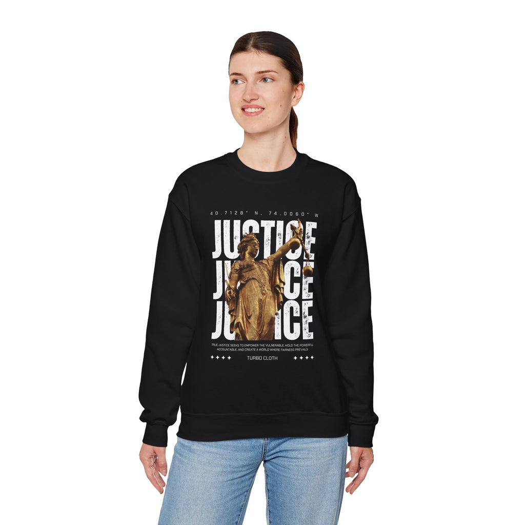 Justice-Themed Unisex Crewneck Sweatshirt | Statement Apparel for Activists, Social Justice, Casual Wear, Gifts, and Awareness