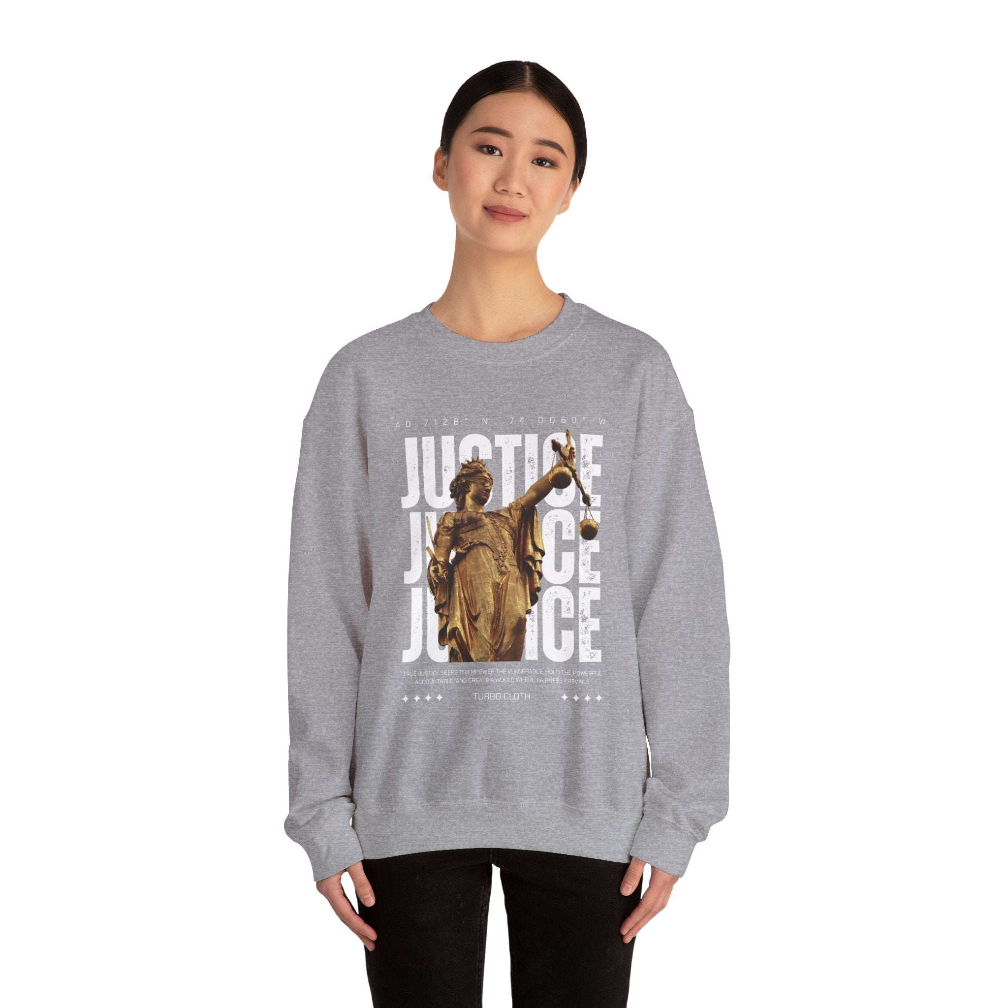 Justice-Themed Unisex Crewneck Sweatshirt | Statement Apparel for Activists, Social Justice, Casual Wear, Gifts, and Awareness