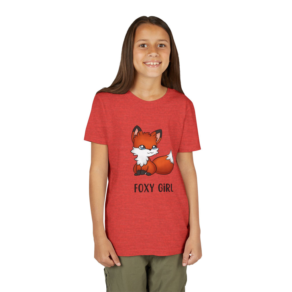 Foxy Girl Youth Tee, Cute Animal Shirt, Kids' Graphic Tee, Fun Fashion, Birthday Gift, Playful Style