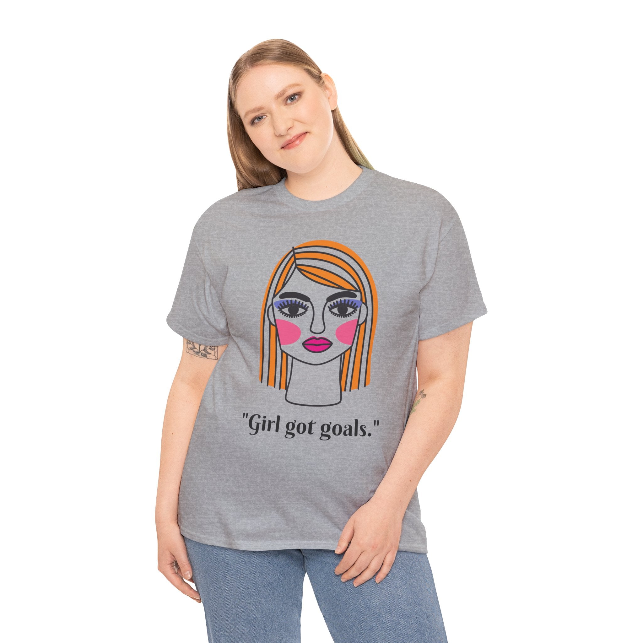 "Girl Got Goals" Unisex Heavy Cotton Tee - Motivational Graphic Tee for Women, Casual Wear, Gift for Her, Empowerment Shirt, [...]