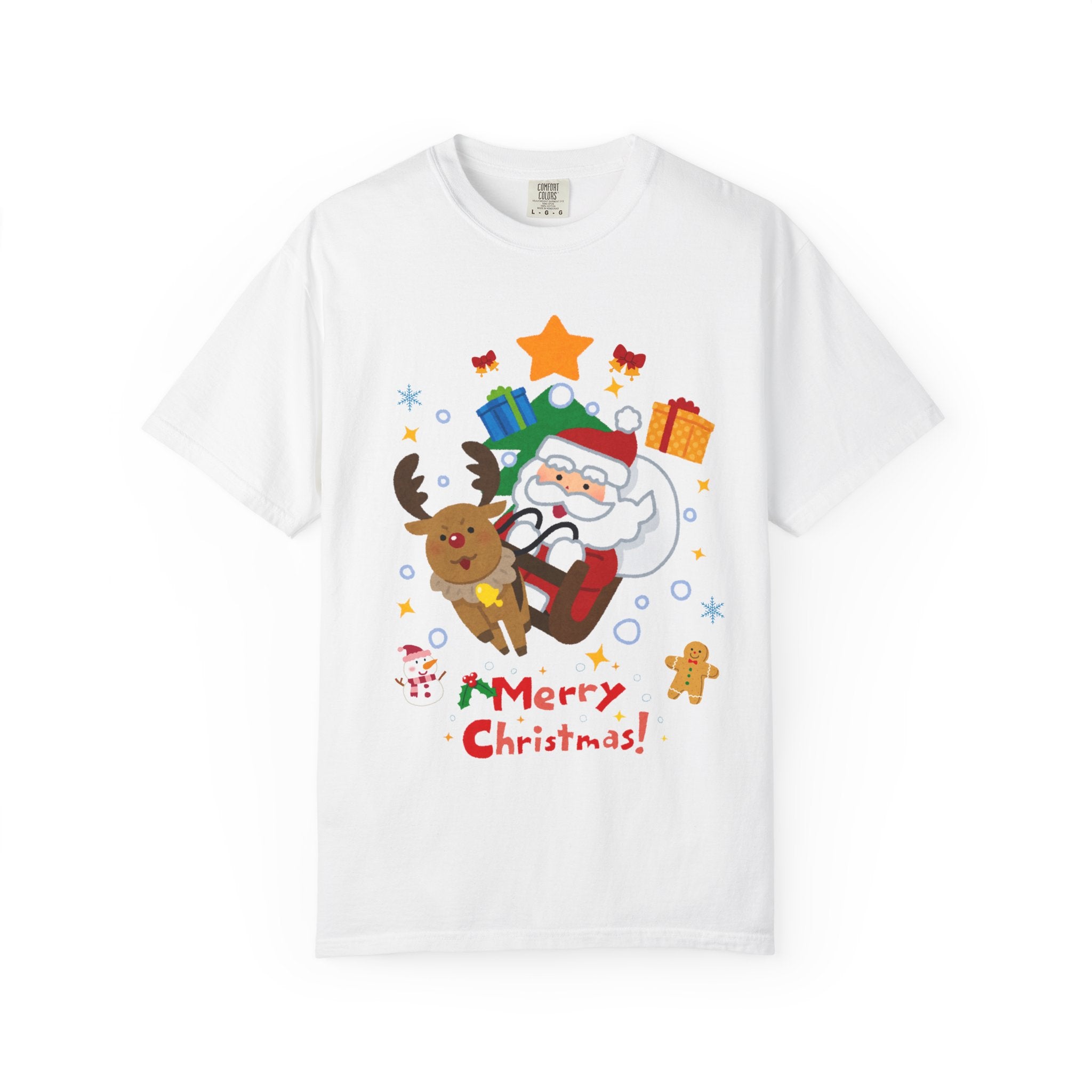 Festive Santa T-Shirt | Christmas Tee, Unisex Holiday Shirt, Merry Christmas Gift, Cute Design for Kids & Adults