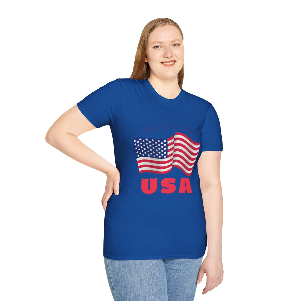 Patriotic Unisex T-Shirt, USA Flag Tee, Made in the USA Shirt, Independence Day Apparel, Gift for Veterans, Casual Wear