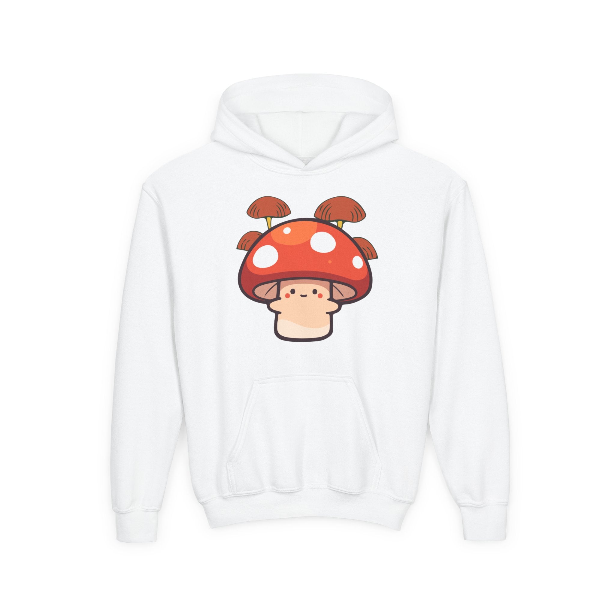 Cute Mushroom Youth Hoodie, Cozy Mushroom Sweatshirt for Kids, Perfect for Fall, Gifts for Young Nature Lovers, Fun Casual Wear