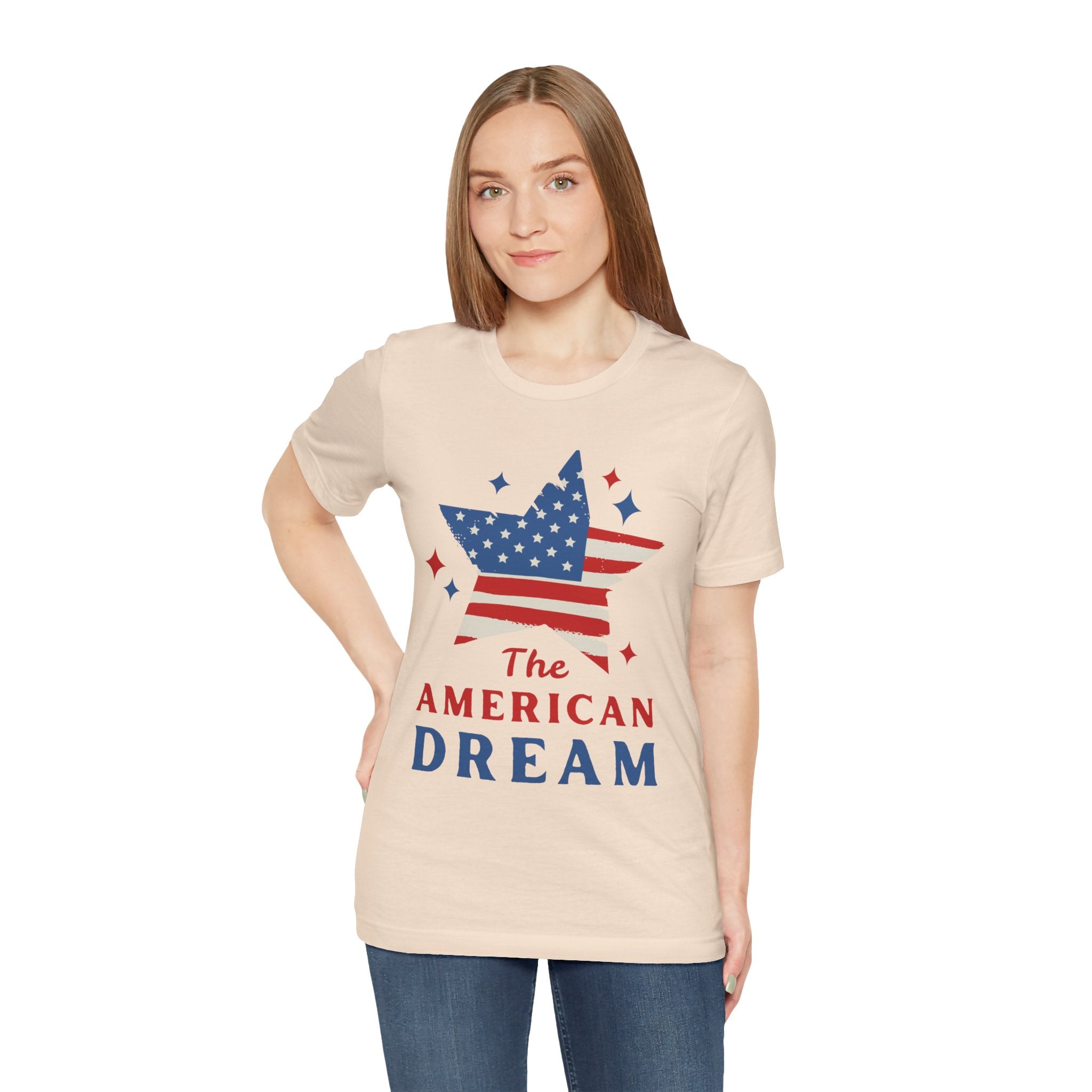 Patriotic T-Shirt, Independence Day Tee, American Dream Shirt, 4th of July Outfit, Stars and Stripes Tee Shirt