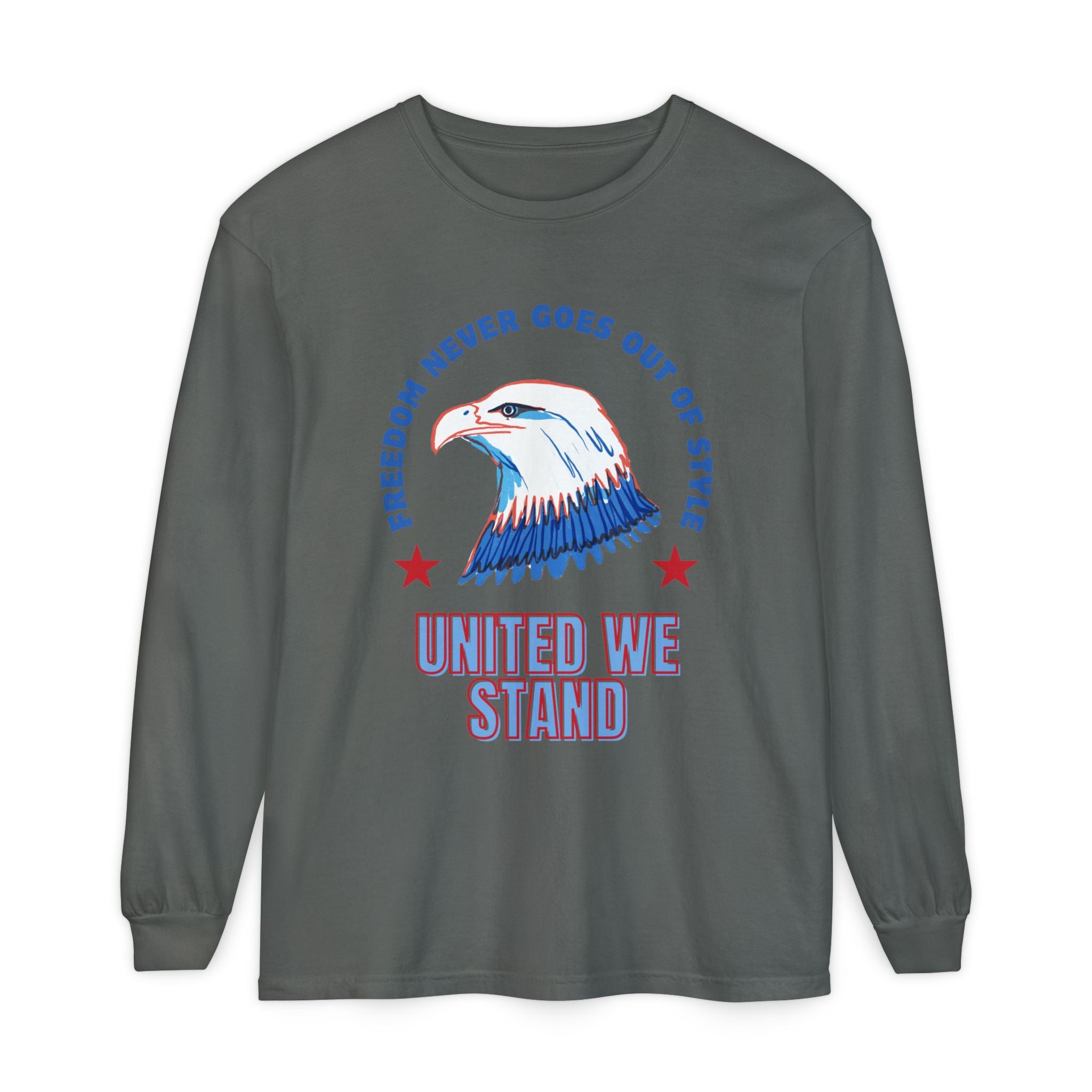 Patriotic Long Sleeve T-Shirt Perfect for Celebrating Holidays, Independence Days