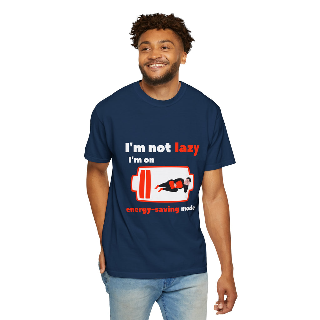 Funny Energy-Saving T-Shirt, Soft Unisex Tee for Relaxed Vibes, Perfect for Lazy Days, Gifts for Friends, Casual Wear