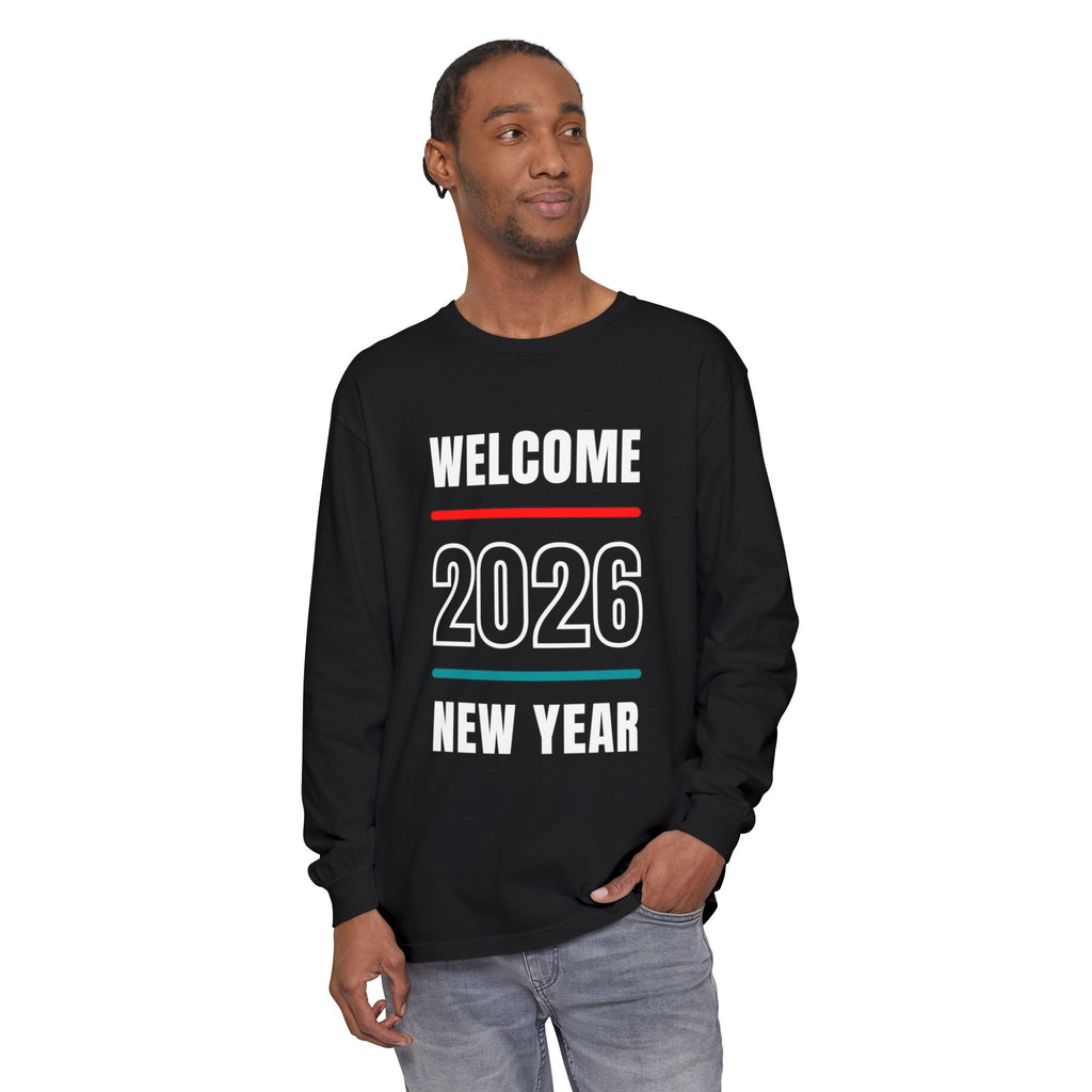 2026 New Year Long Sleeve T-Shirt | Unisex Cotton Tee for Celebration, Holiday Gift, Festive Apparel, Casual Wear
