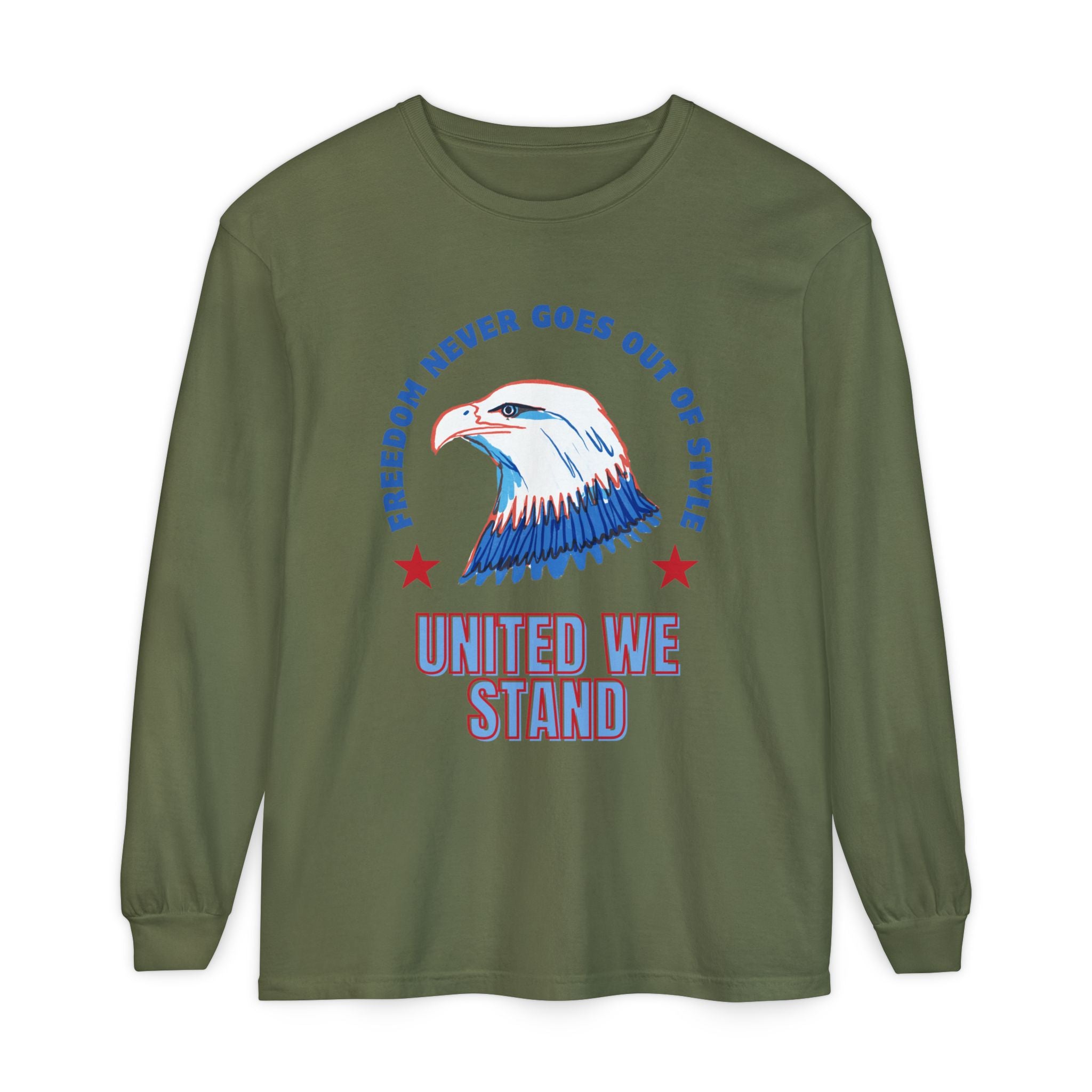 Patriotic Long Sleeve T-Shirt Perfect for Celebrating Holidays, Independence Days