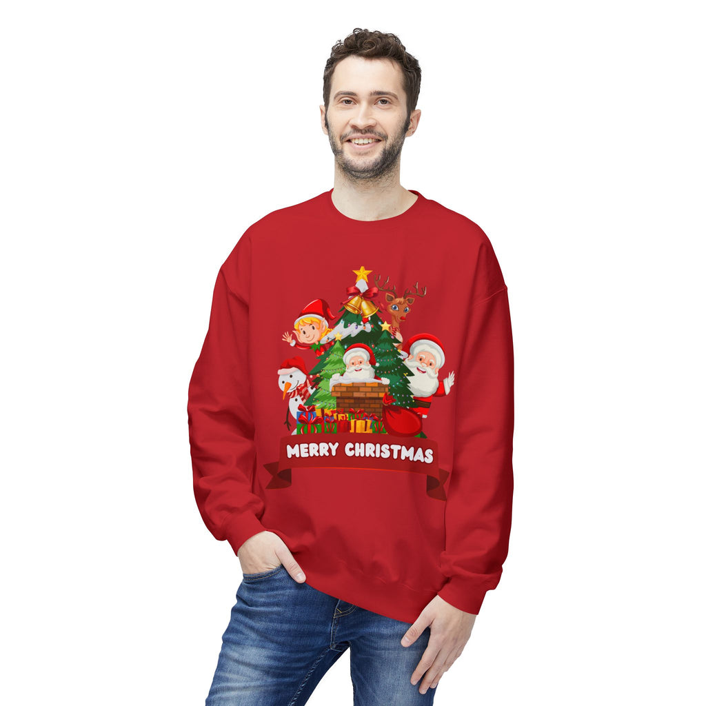 Festive Christmas Sweatshirt, Cozy Holiday Crewneck, Merry Christmas Gift, Family Matching Sweatshirt, Winter Apparel, Santa Design