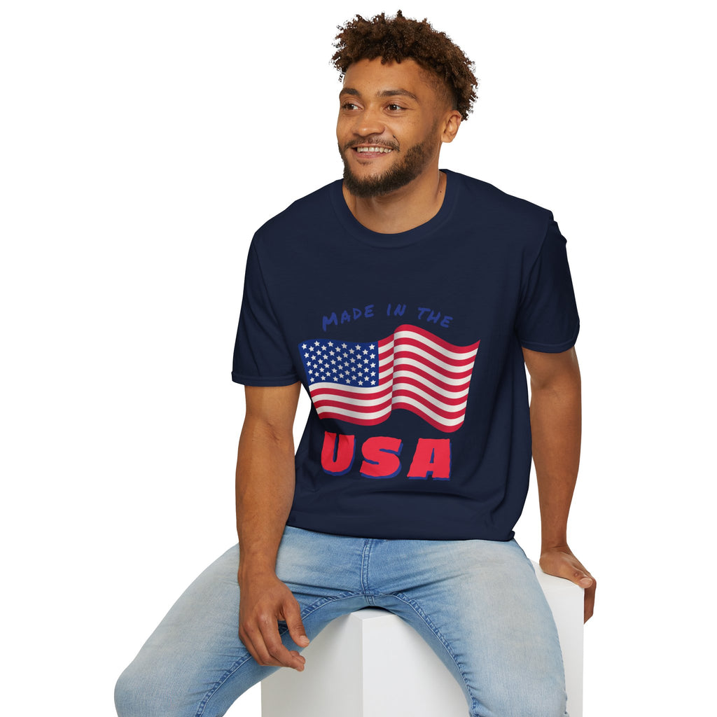 Patriotic Unisex T-Shirt, USA Flag Tee, Made in the USA Shirt, Independence Day Apparel, Gift for Veterans, Casual Wear