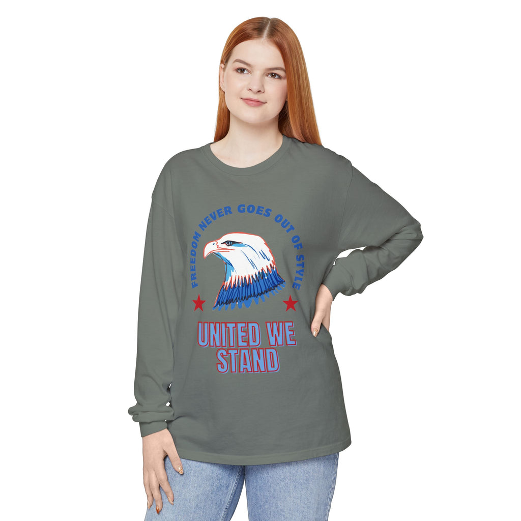 Patriotic Long Sleeve T-Shirt Perfect for Celebrating Holidays, Independence Days