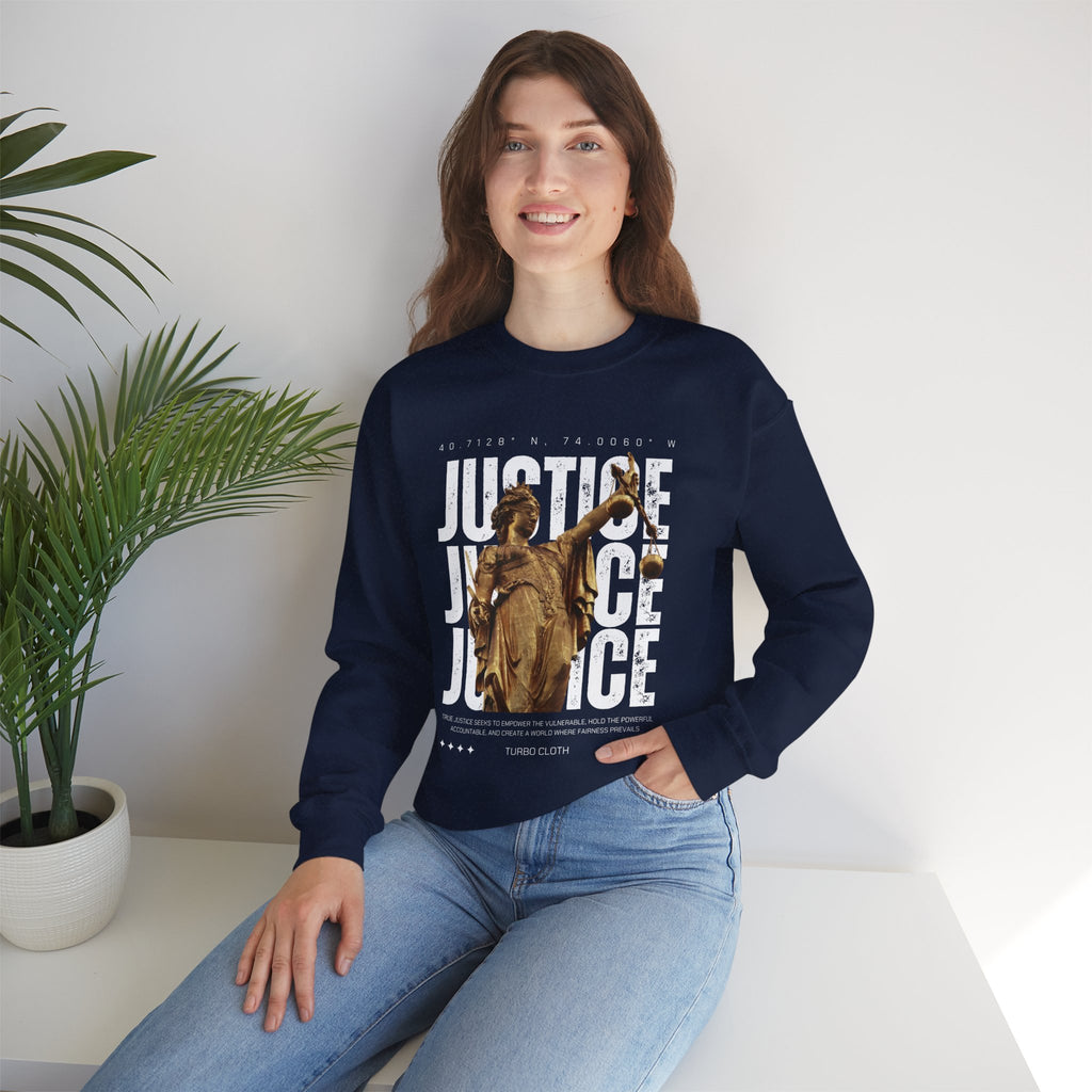 Justice-Themed Unisex Crewneck Sweatshirt | Statement Apparel for Activists, Social Justice, Casual Wear, Gifts, and Awareness