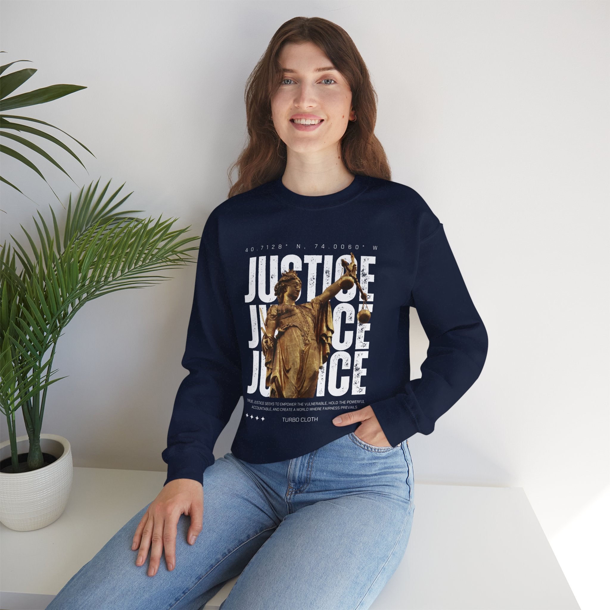 Justice-Themed Unisex Crewneck Sweatshirt | Statement Apparel for Activists, Social Justice, Casual Wear, Gifts, and Awareness