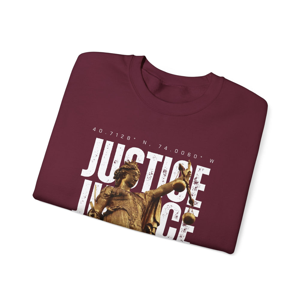 Justice-Themed Unisex Crewneck Sweatshirt | Statement Apparel for Activists, Social Justice, Casual Wear, Gifts, and Awareness